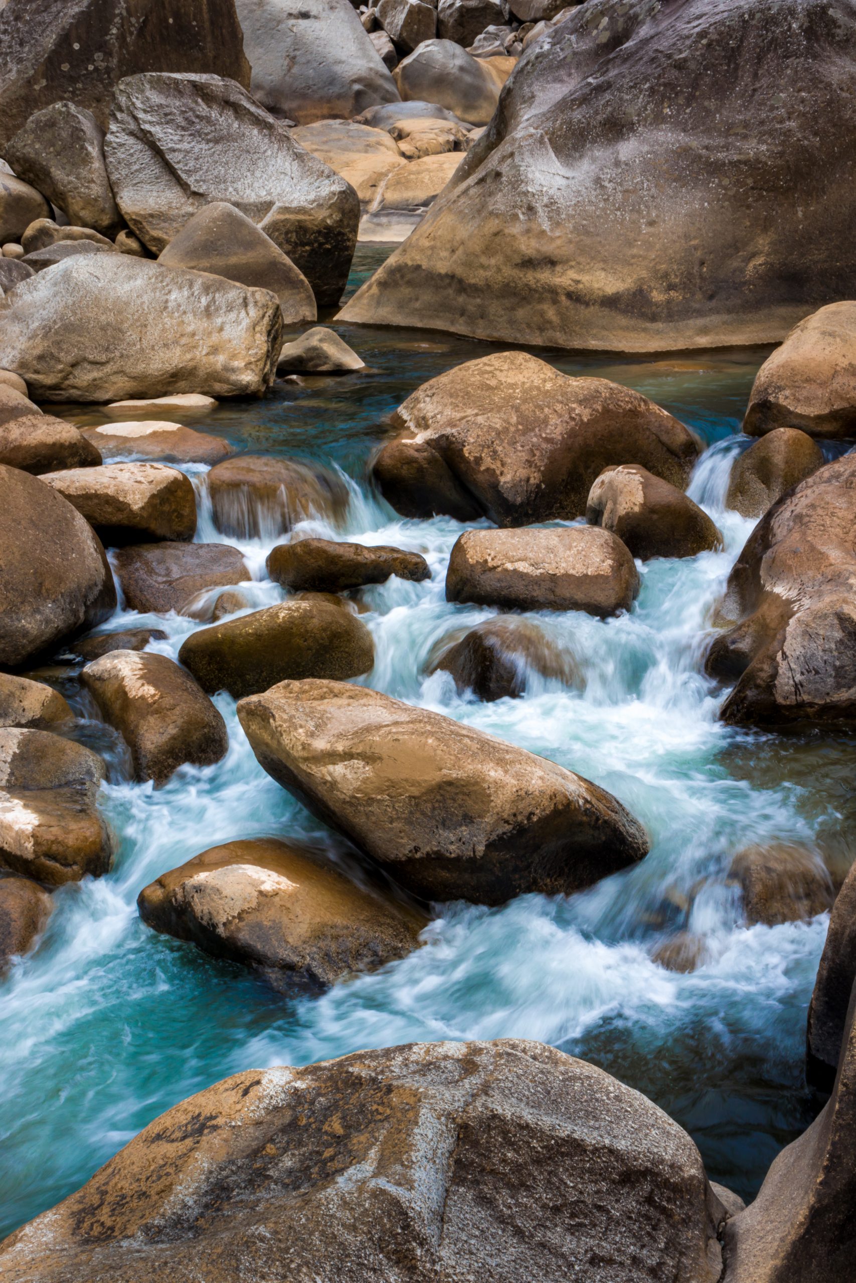 river flowing through rocks