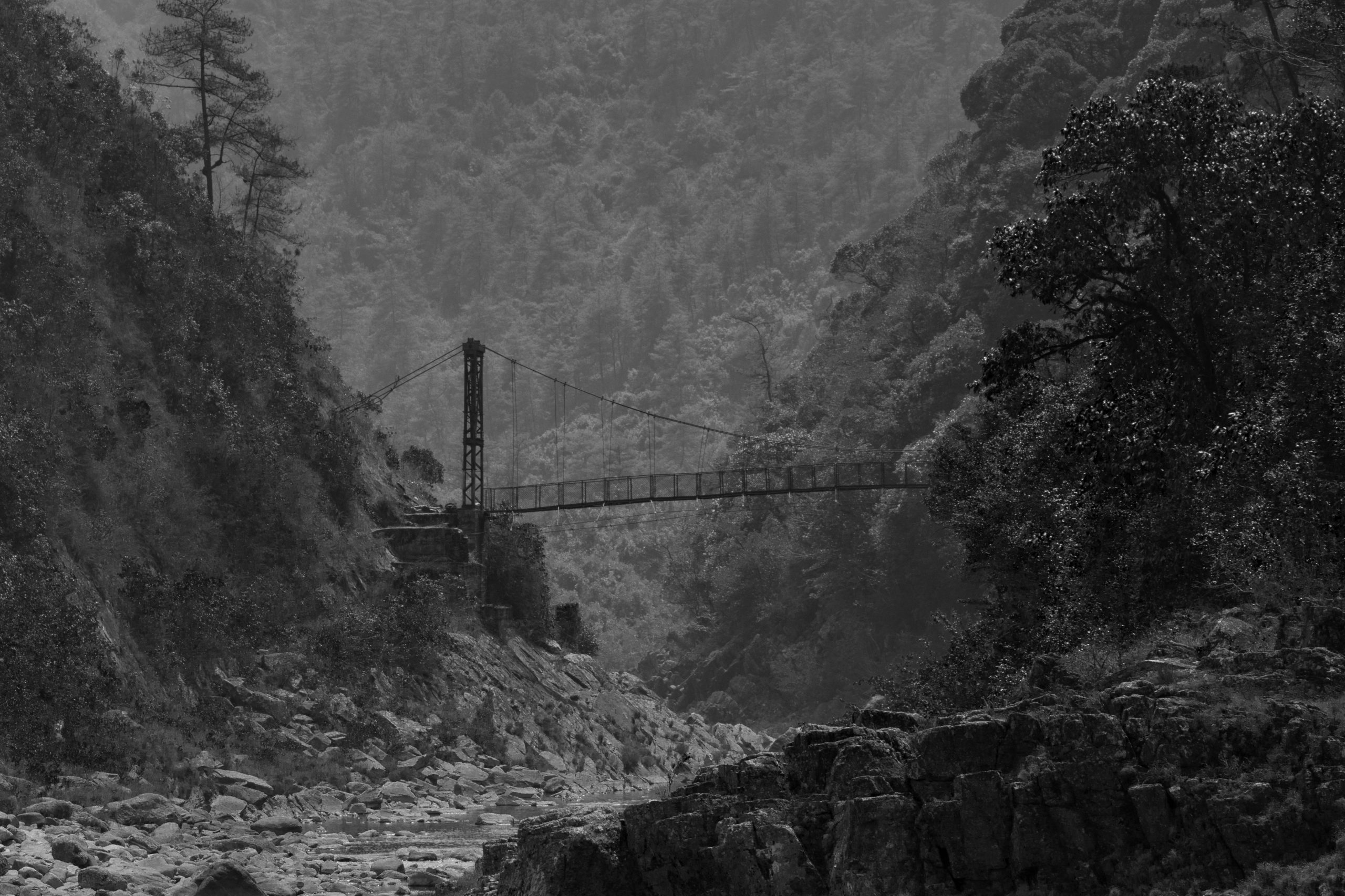 A bridge across to hills
