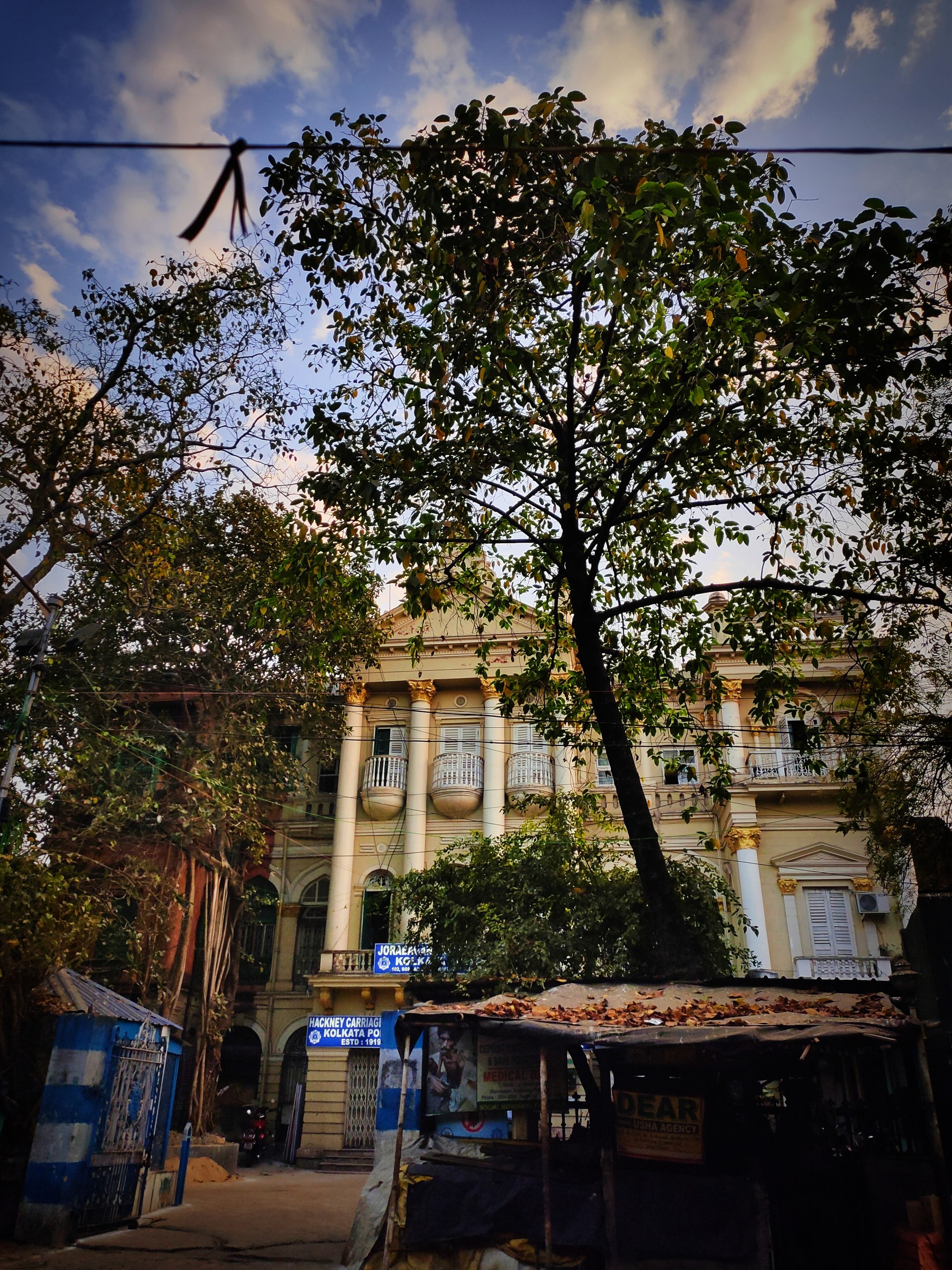 A building under trees