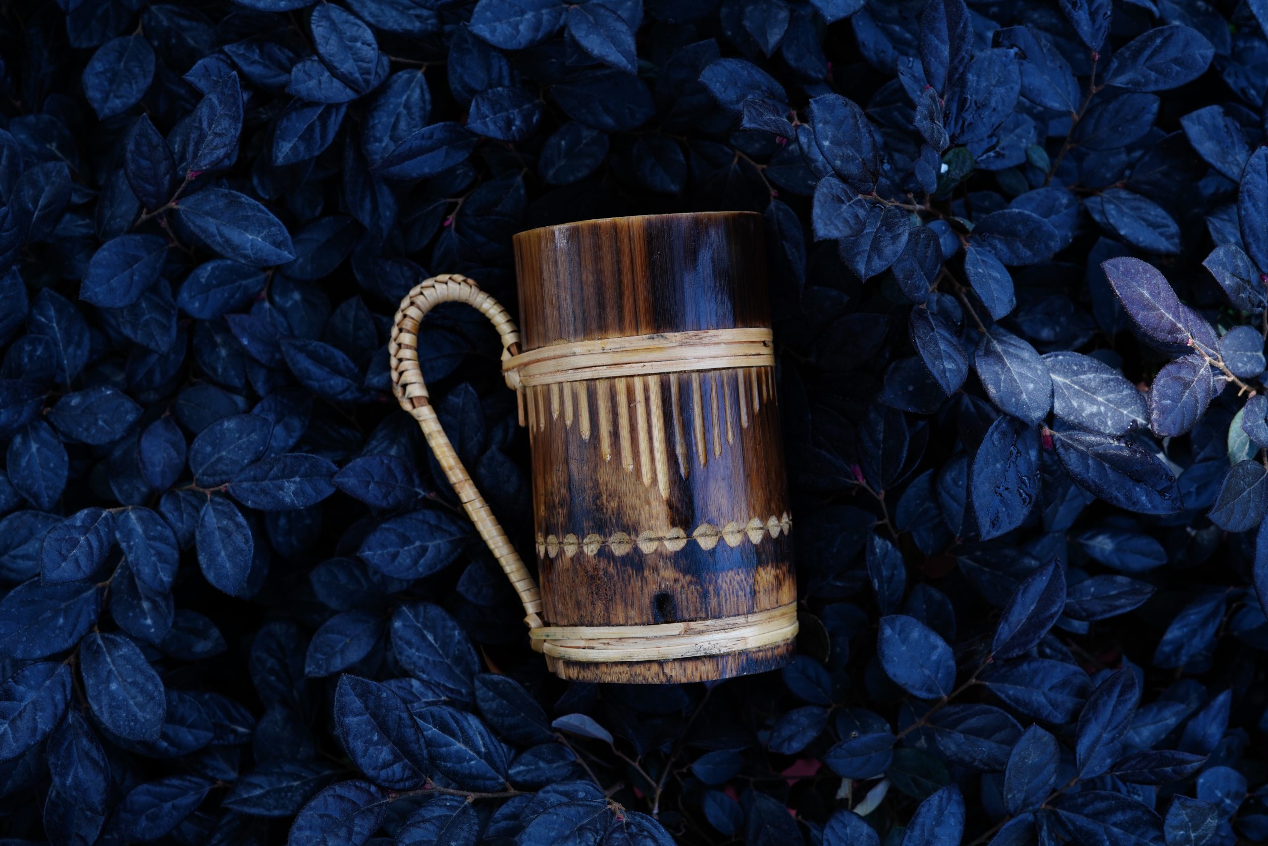 A wooden mug