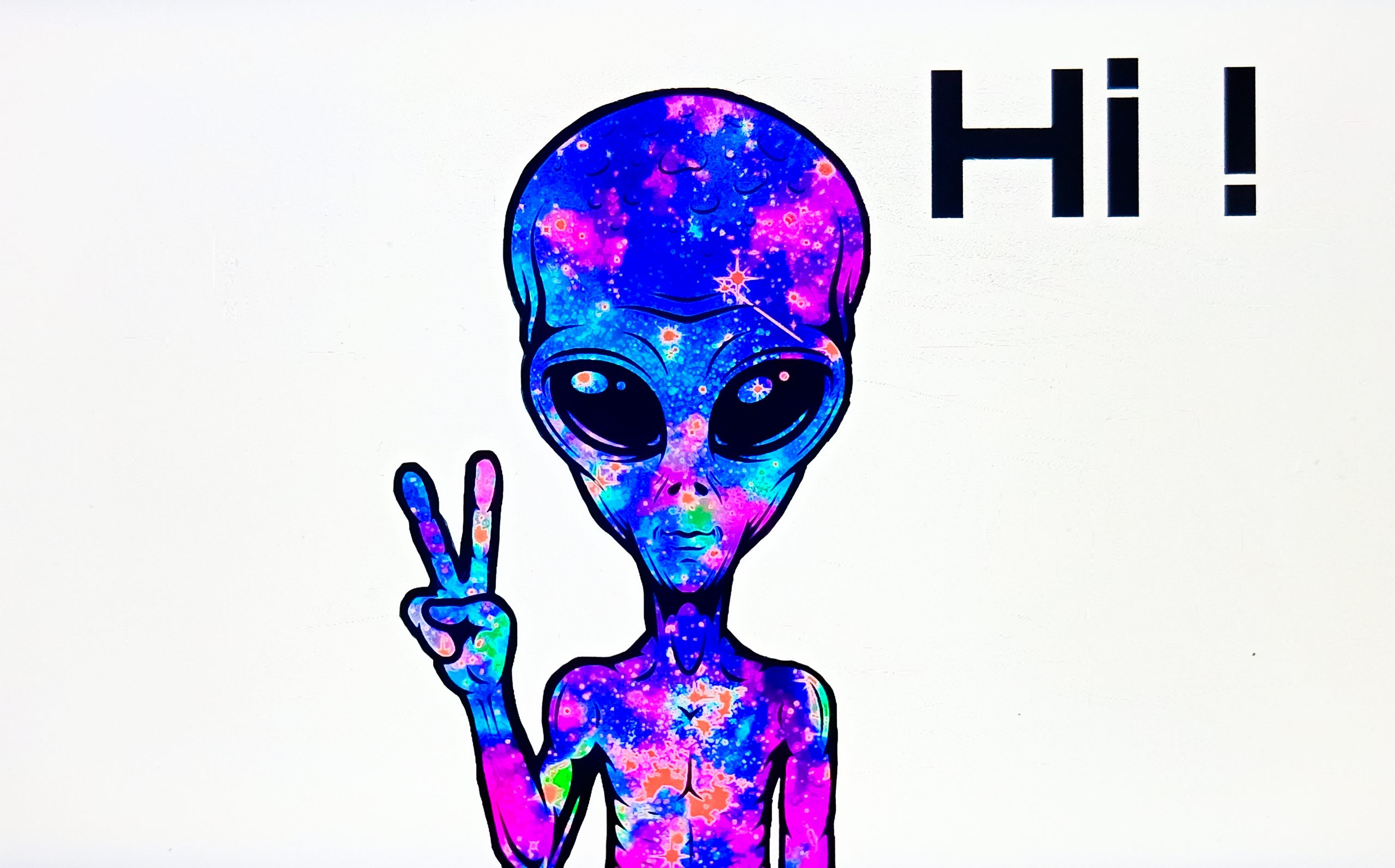Alien greeting illustration