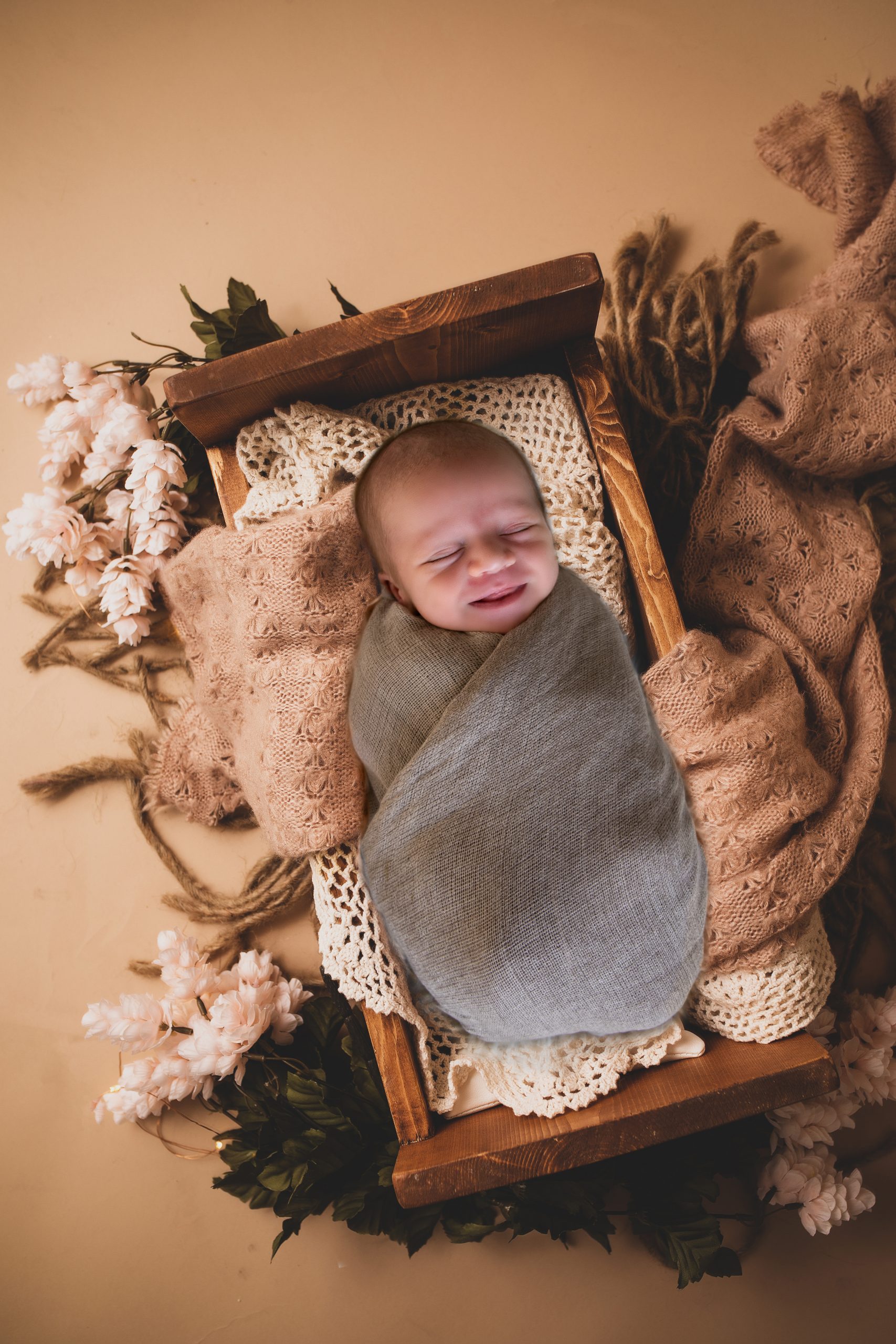 Cute baby in the bassinet