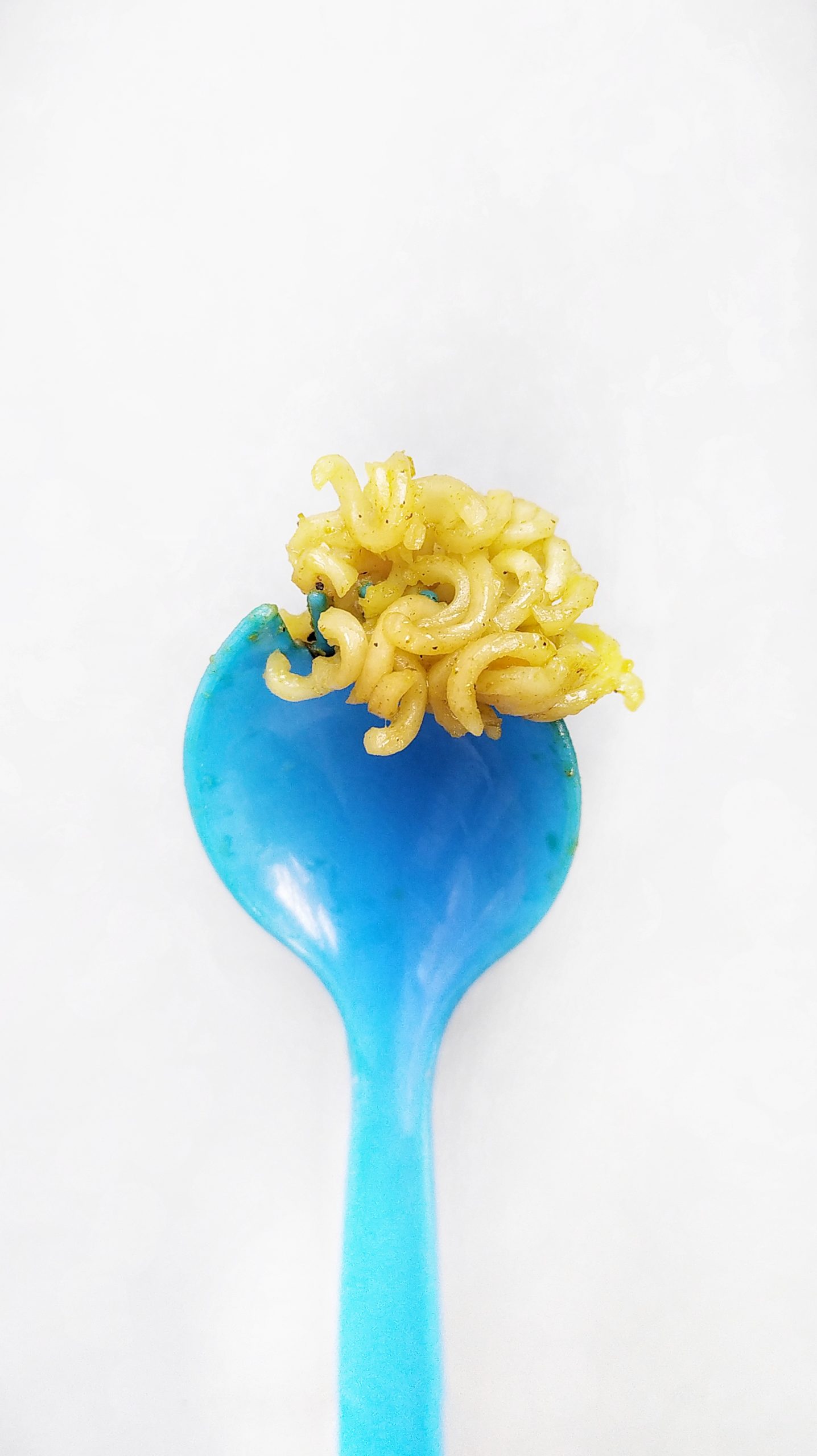 Portrait of a noodle on a fork