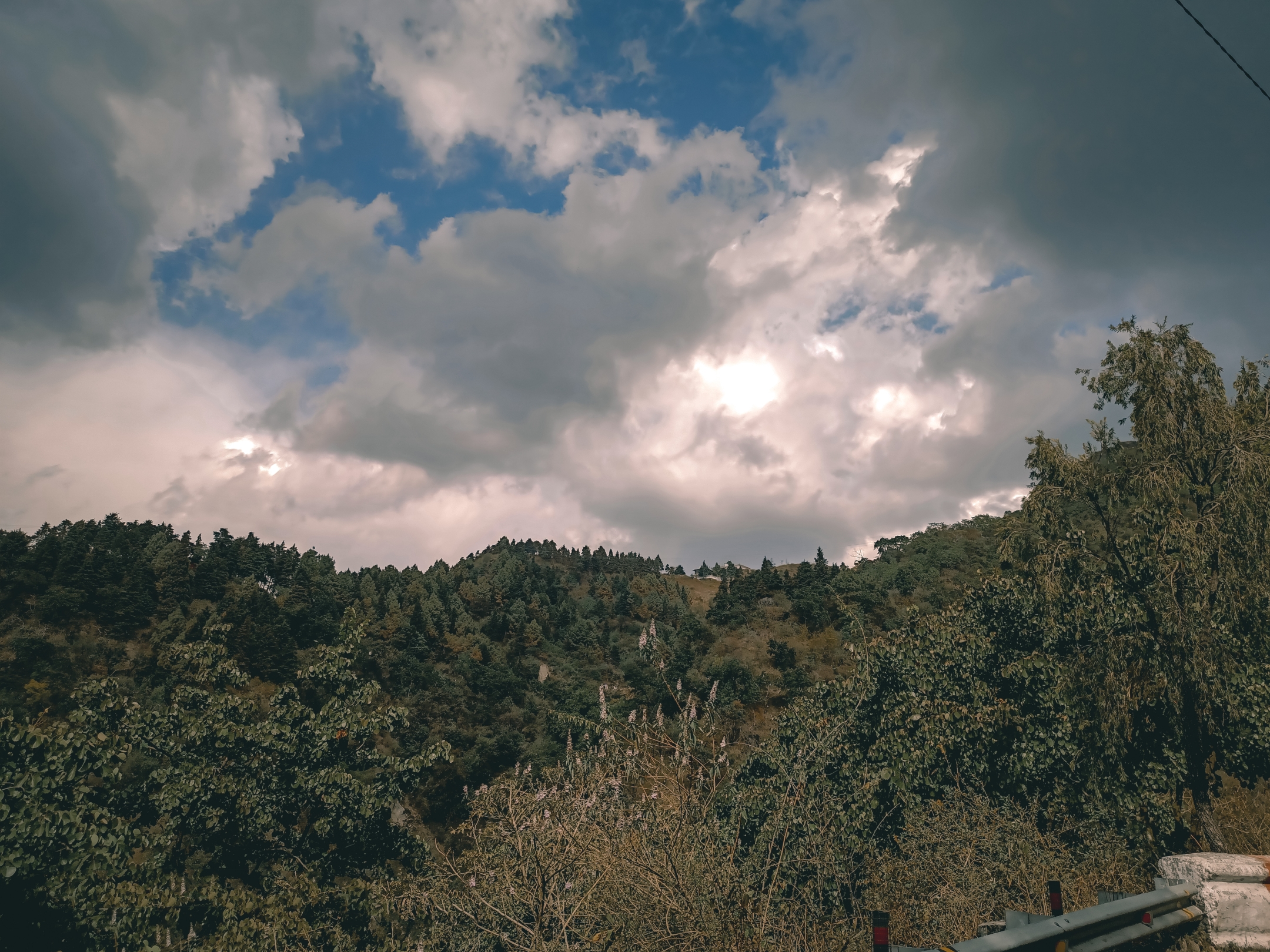 Clouds over Mussoorie mountains