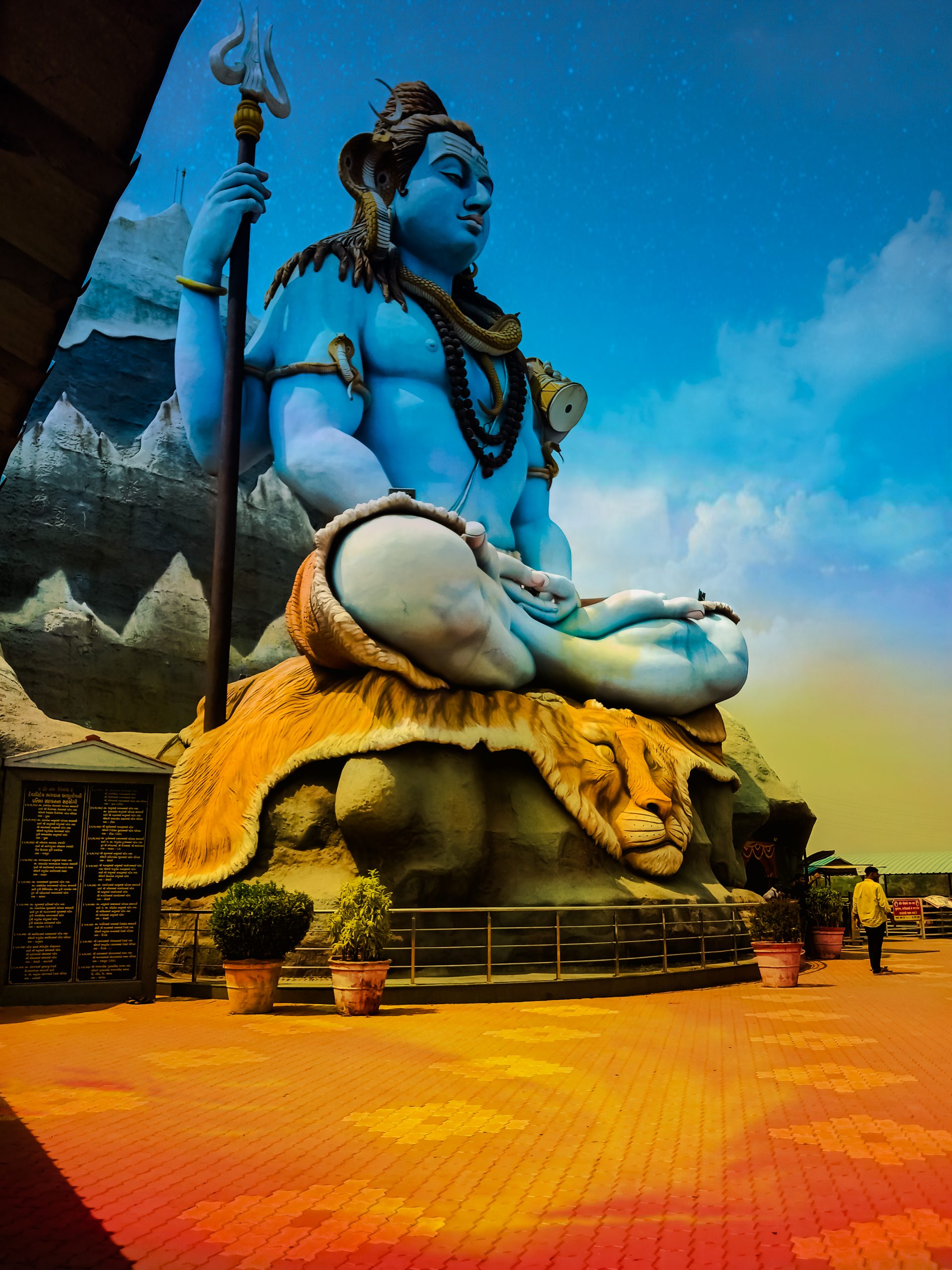 A giant statue of lord Shiva