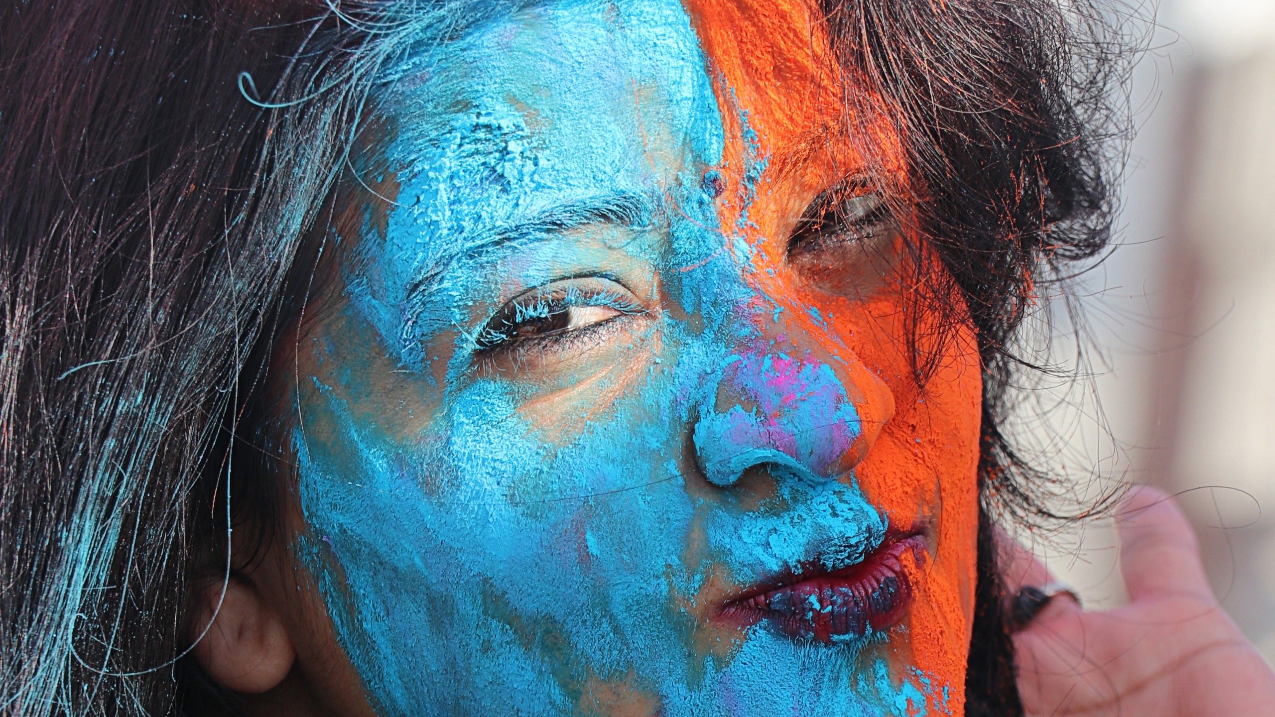 Girl with Colors on her face