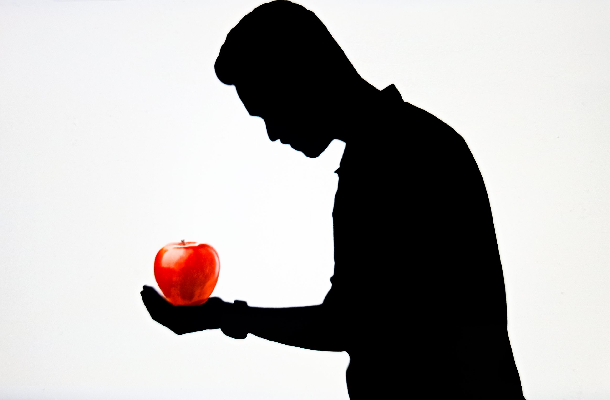 Man holding apple illustration