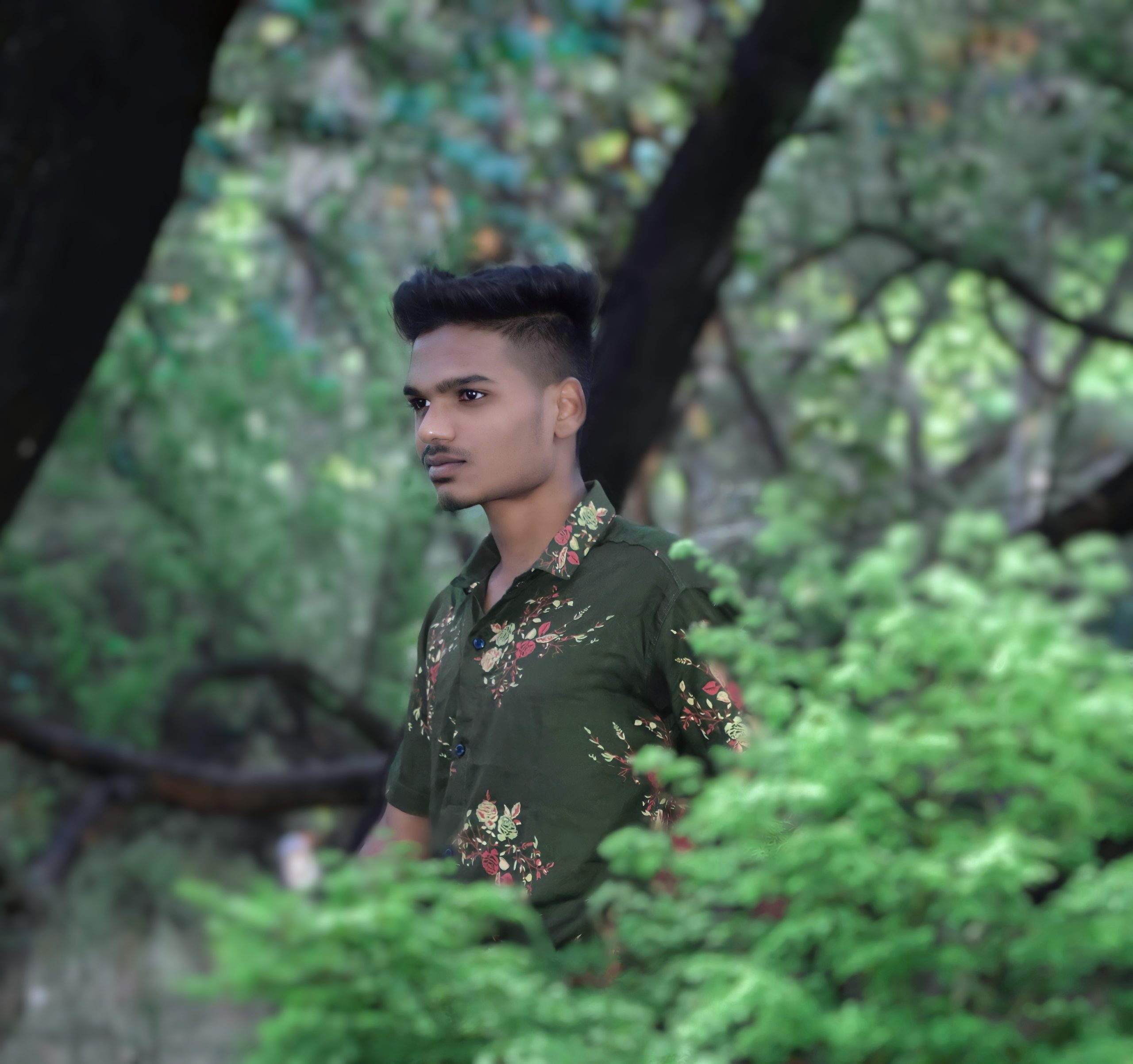 Indian Boy posing in the forest