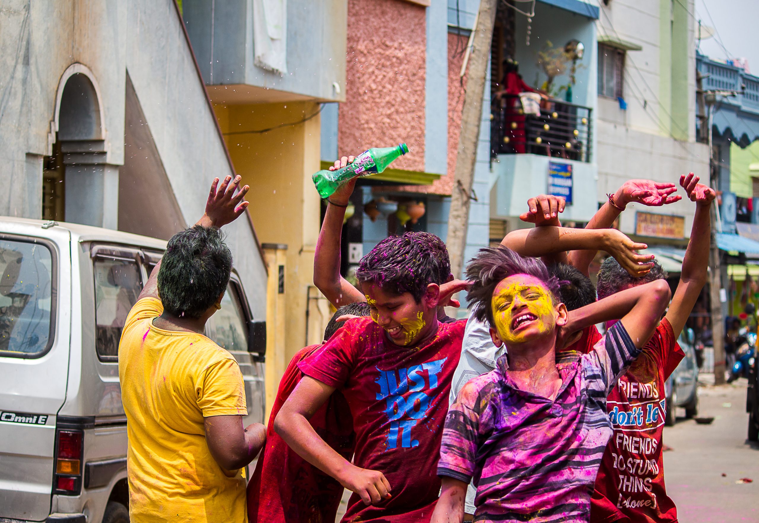 Kids Celebrating Holi festival