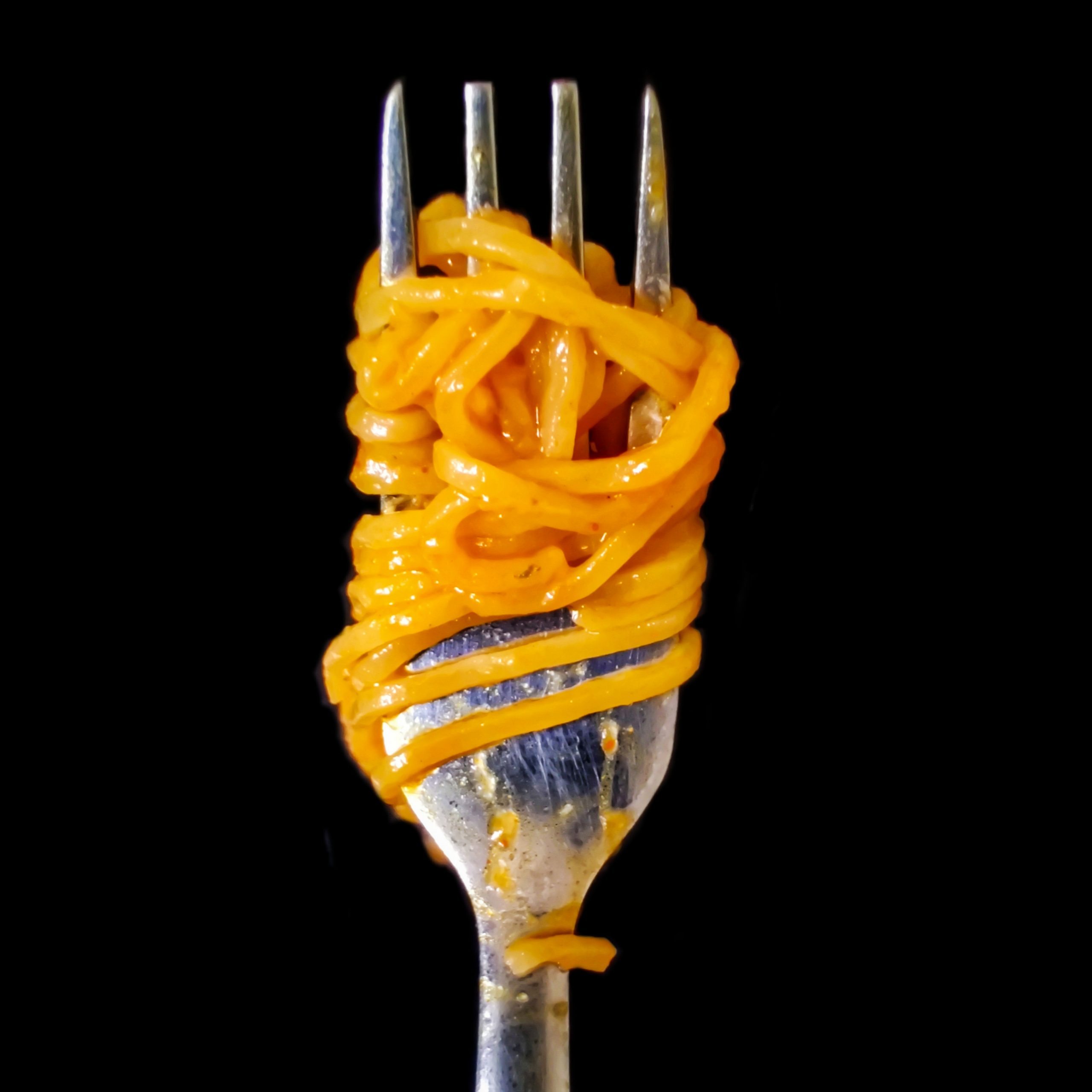 Noodles on a fork