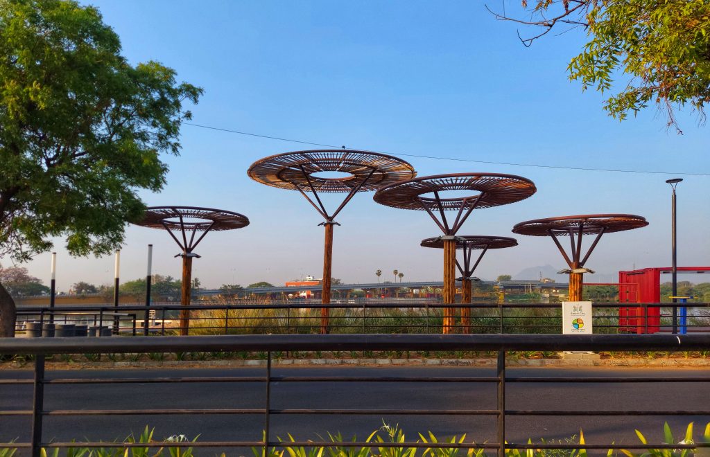 Pillars near a road PixaHive