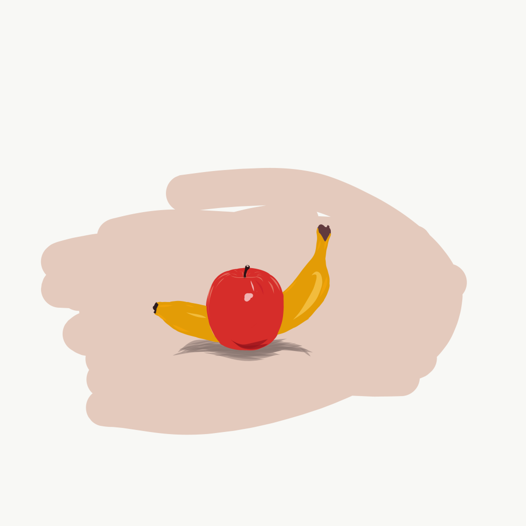 Apple and banana illustration PixaHive