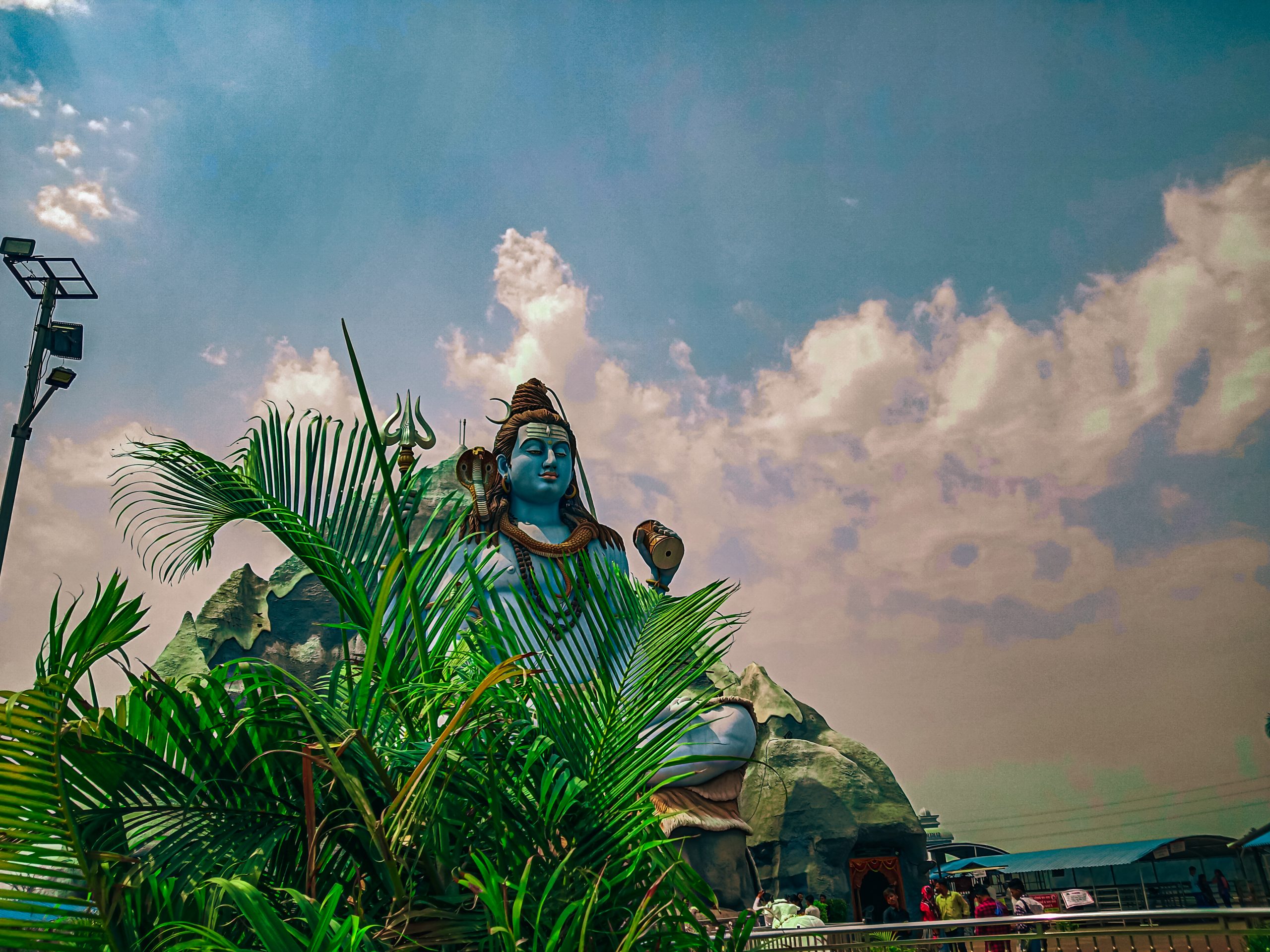 Beautiful Lord Shiva statue under blue sky