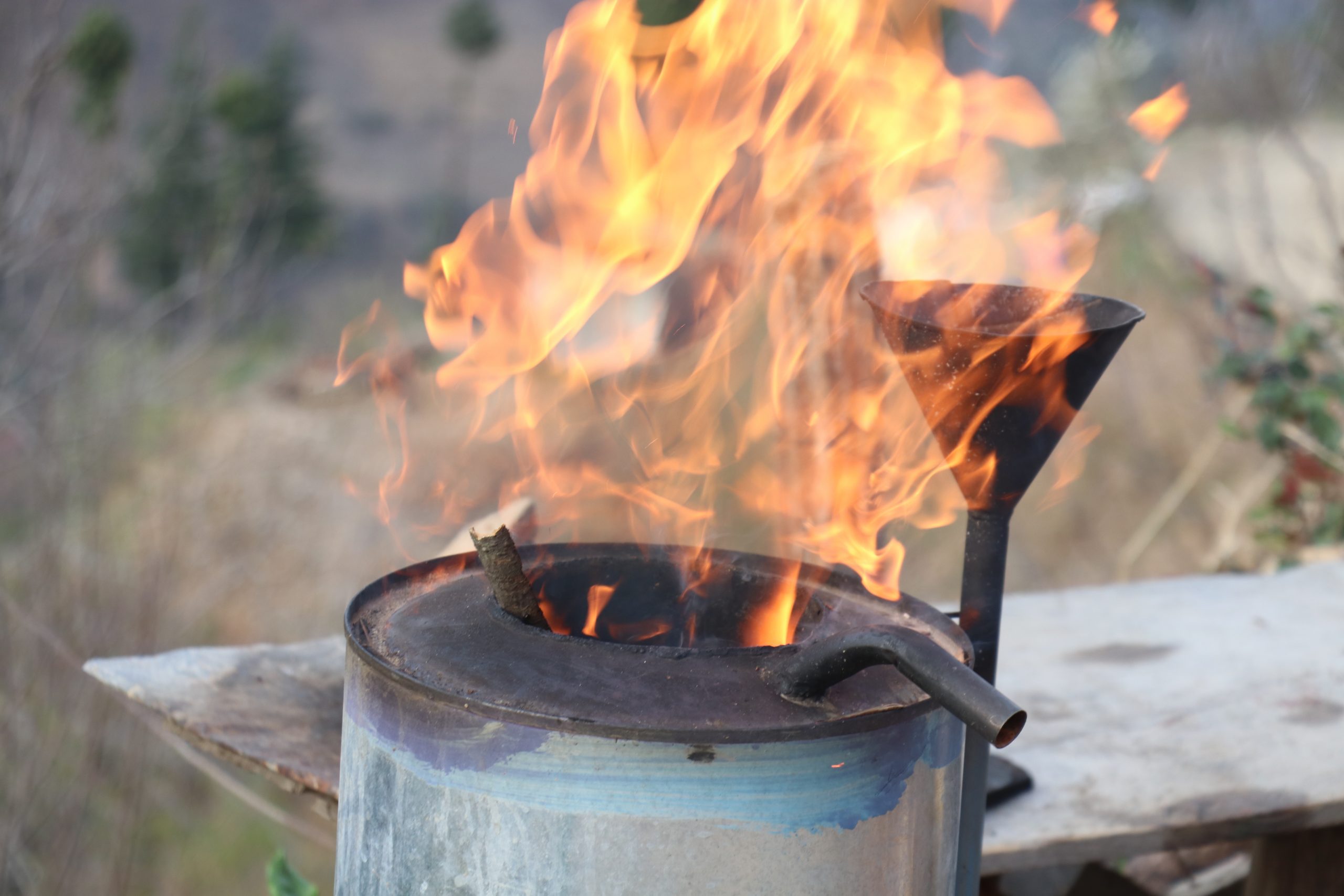 Outdoor coal stove