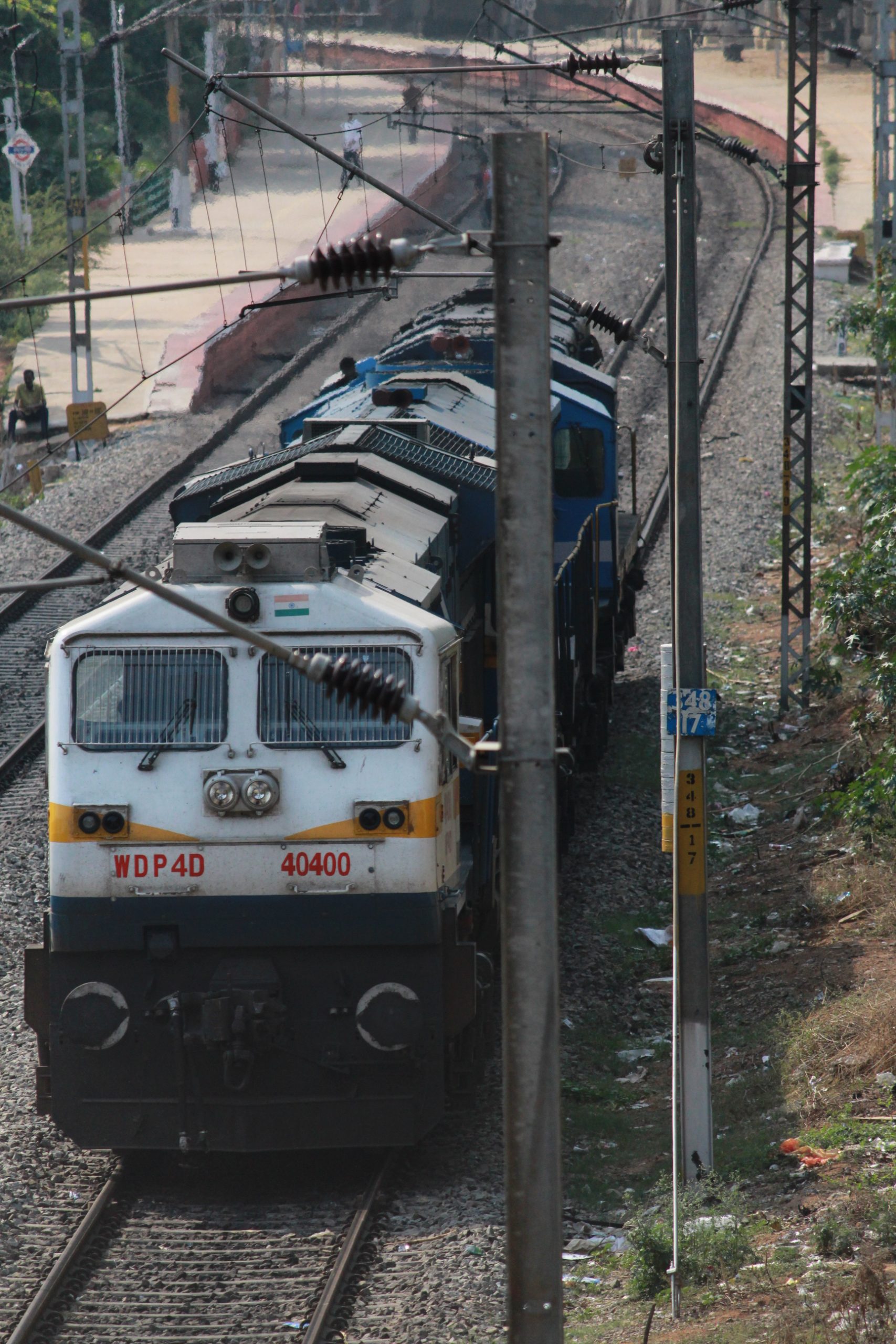 Train engine on the railway track