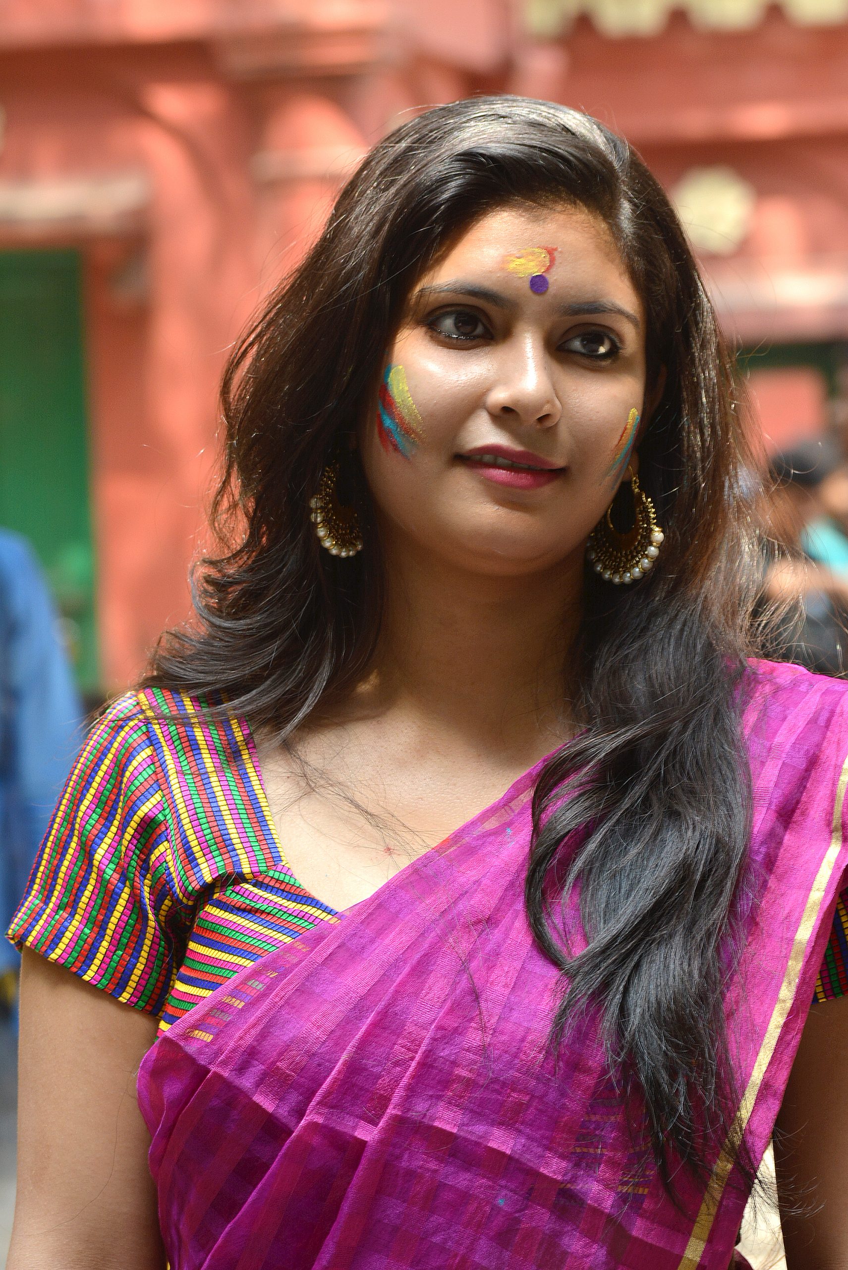 A woman during Holi festival