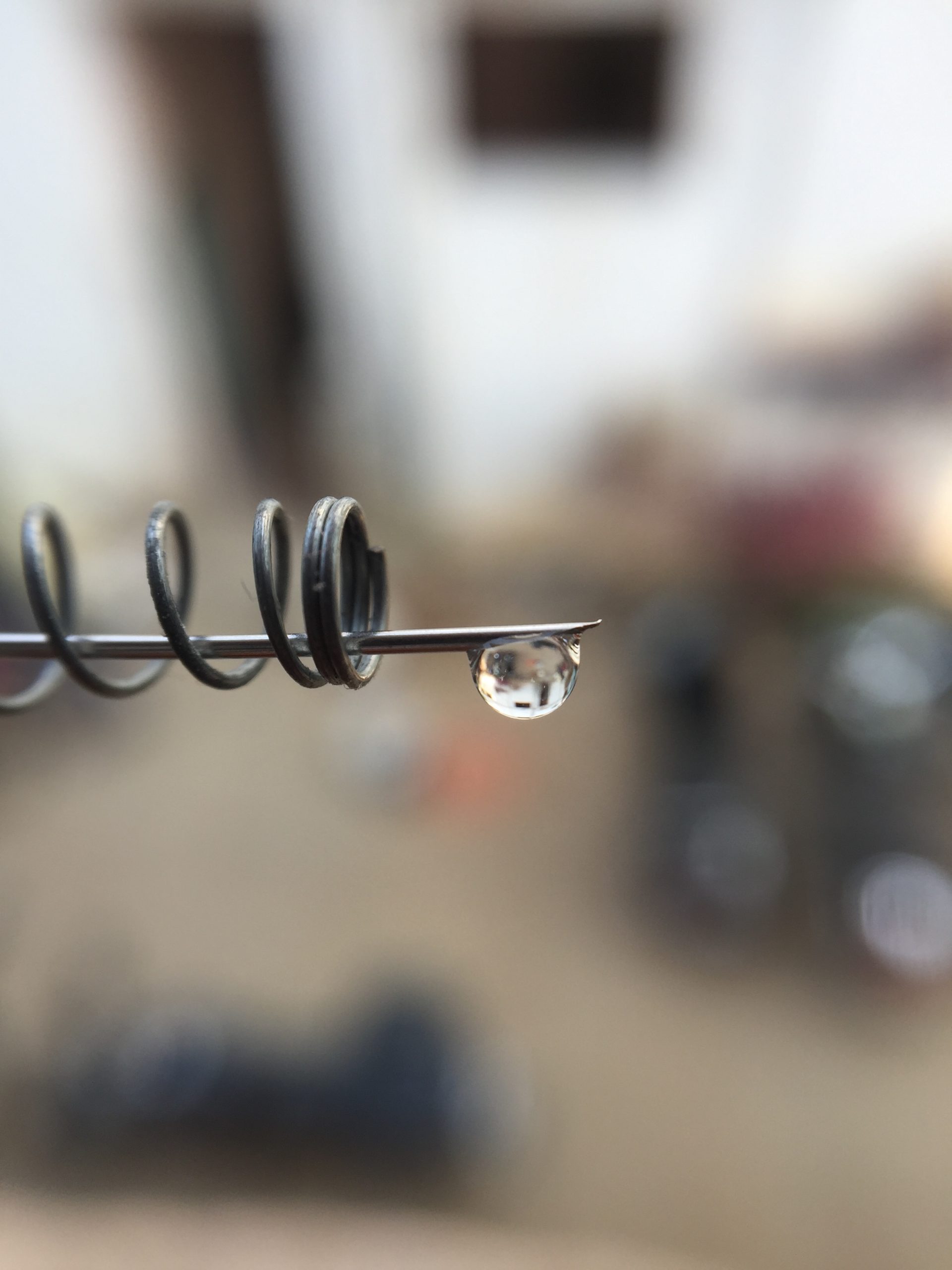 A water drop on a needle