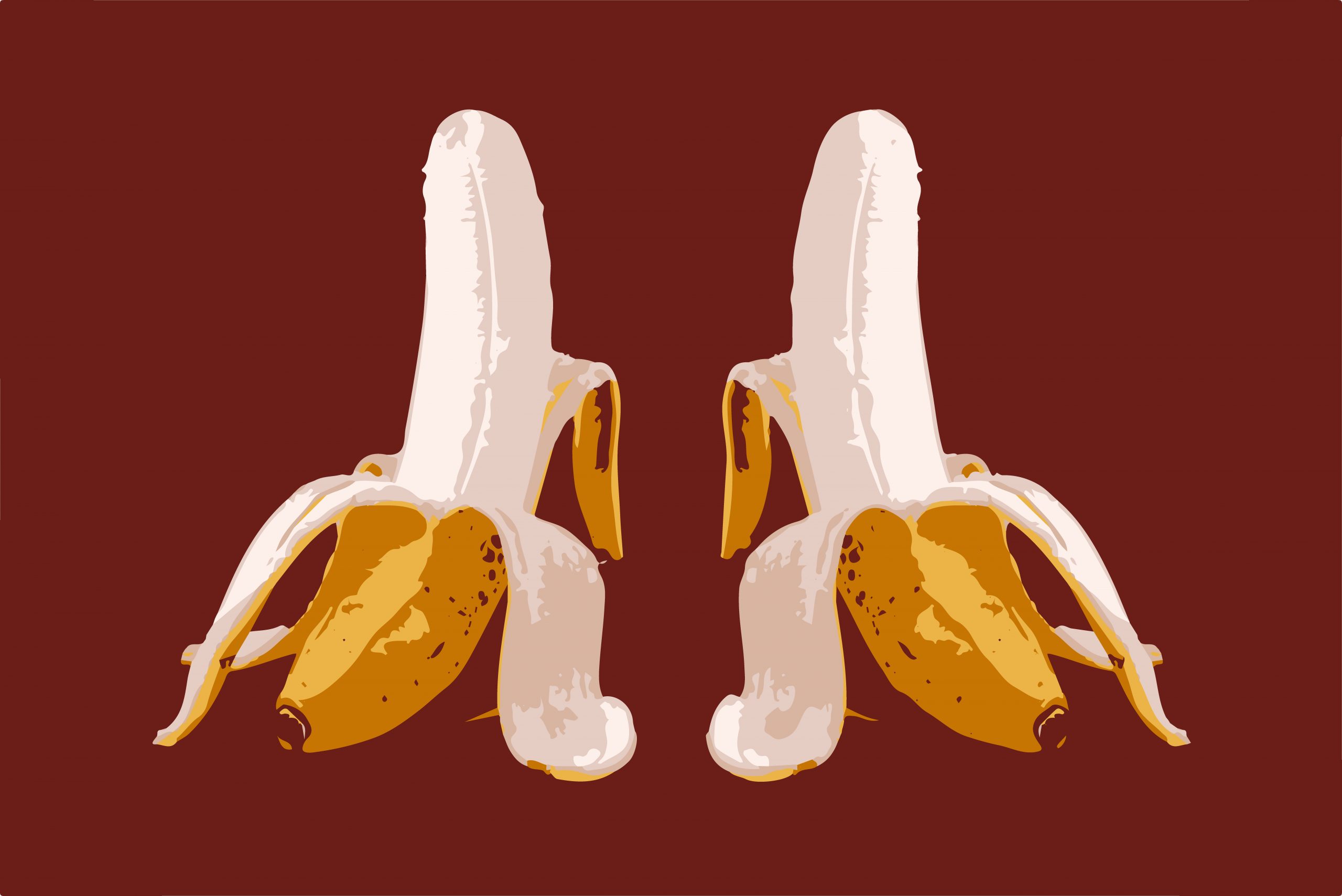 Illustration of peeled bananas