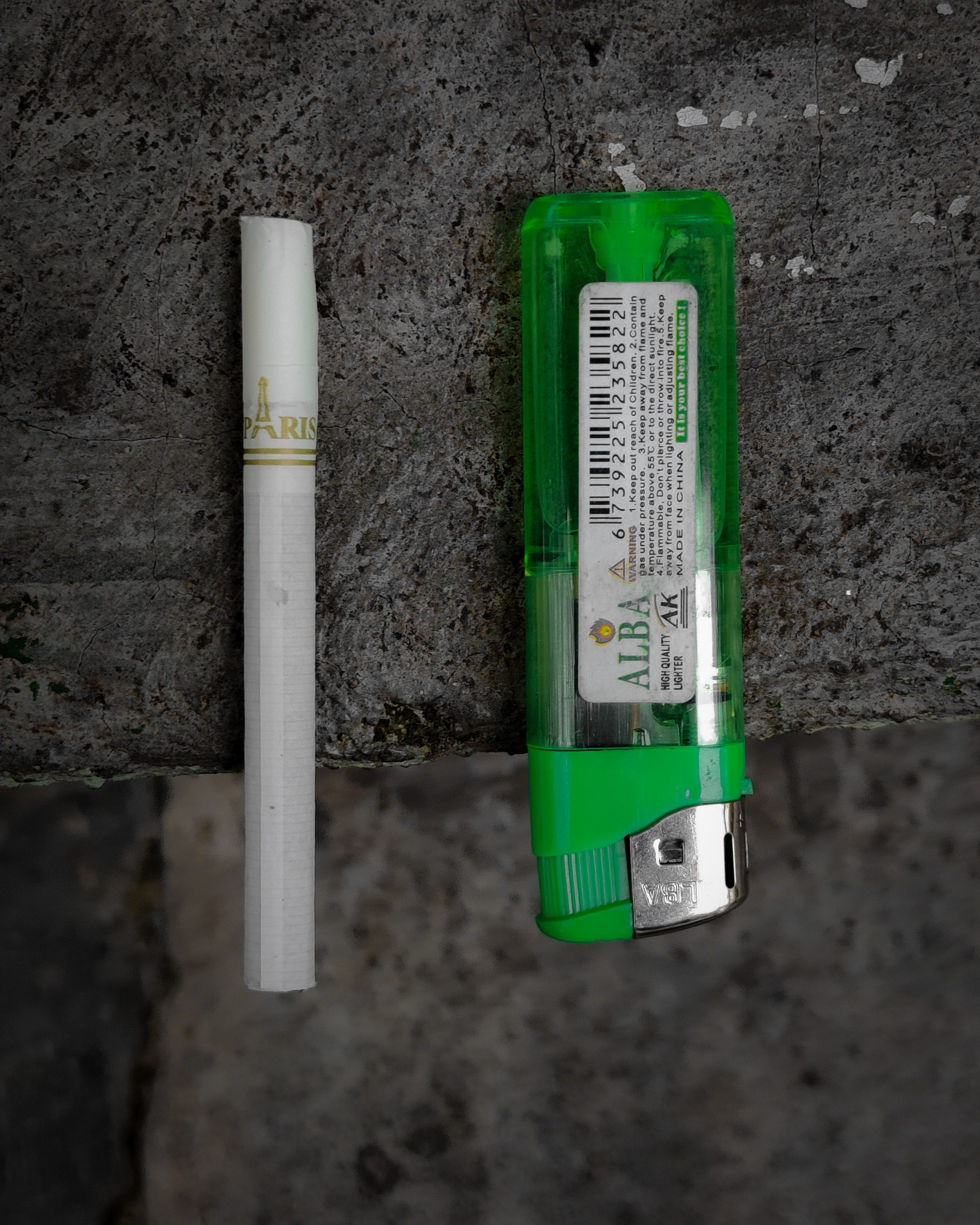 Cigarette and lighter
