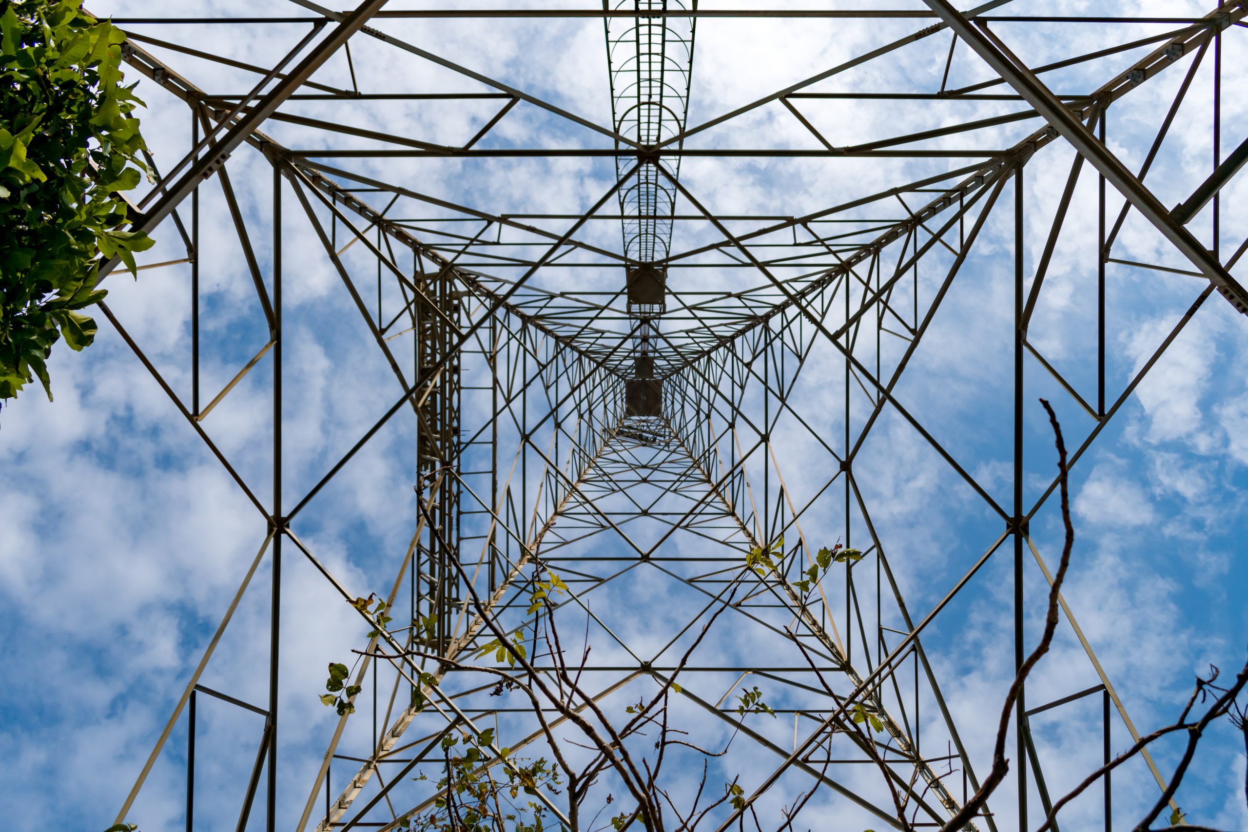 Inner view of an transmission tower