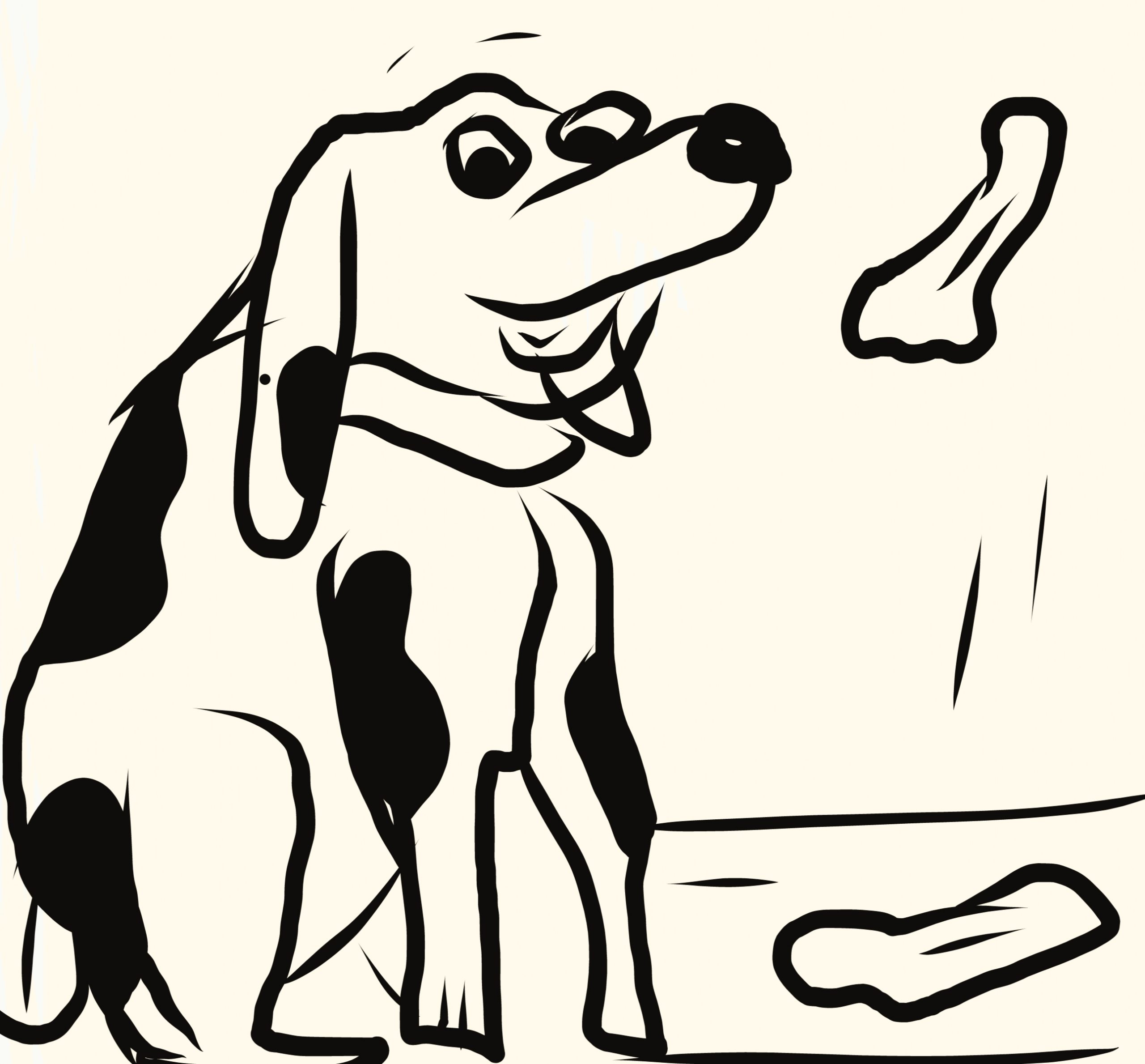 Dog and bone illustration