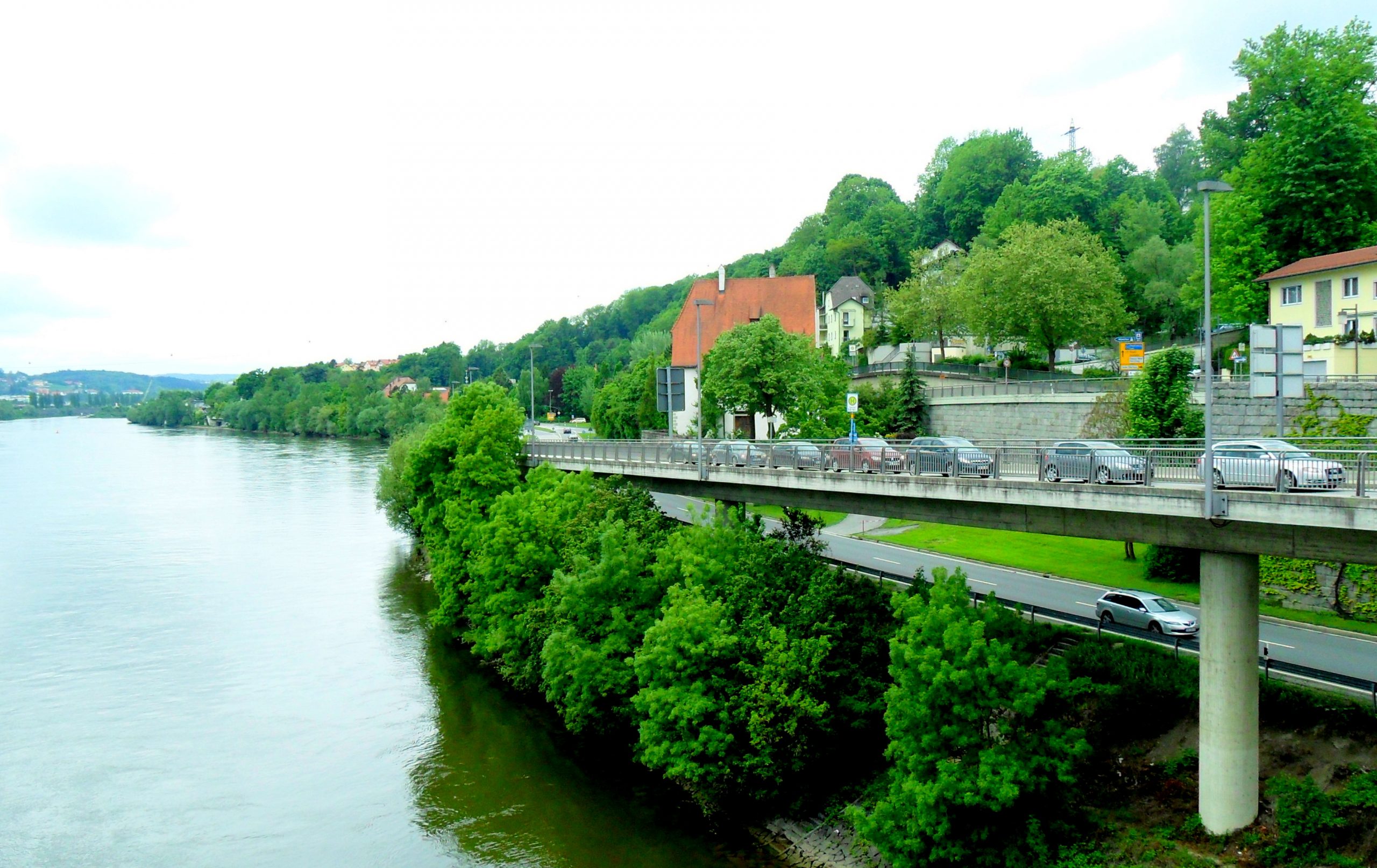 A bridge along a river