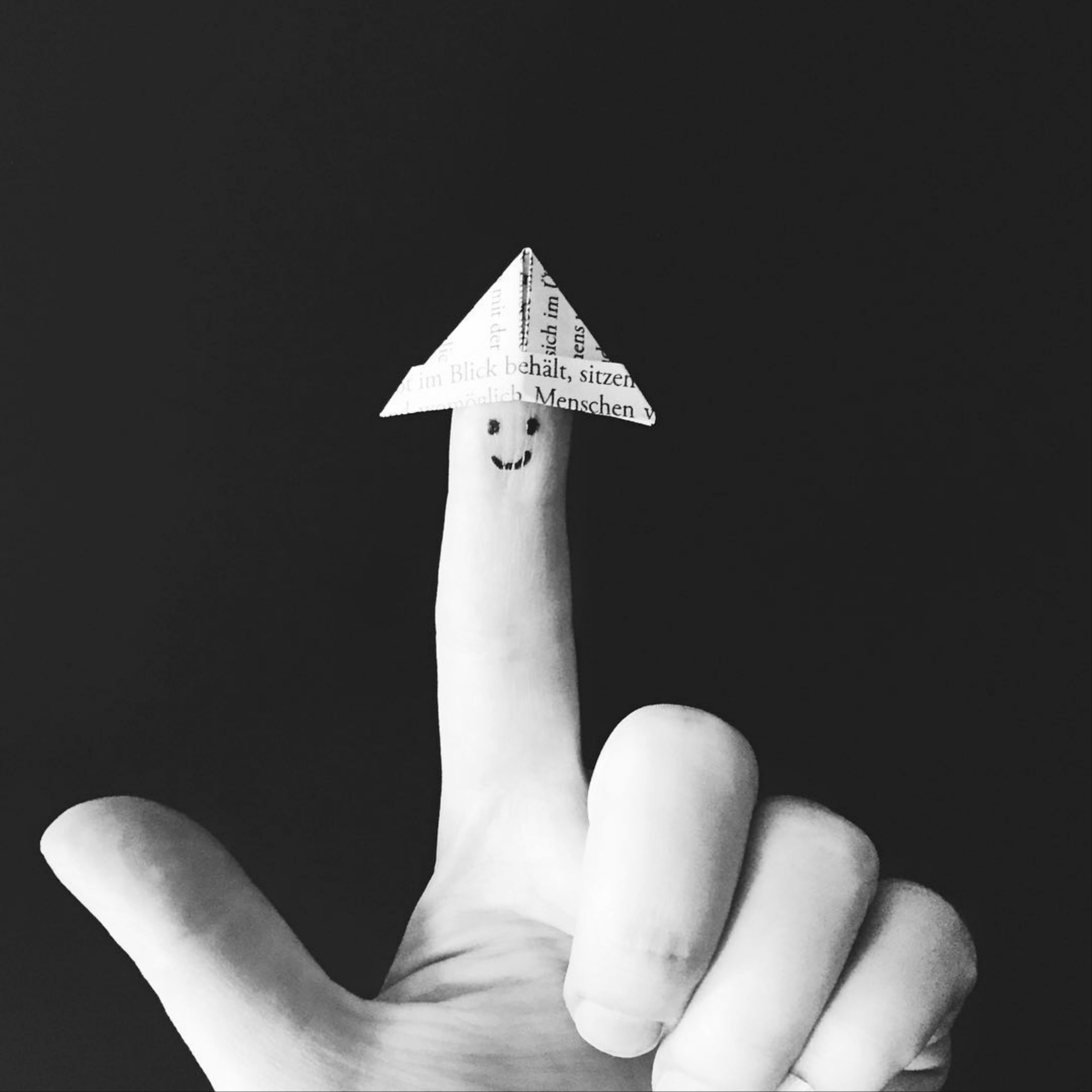 Paper on finger tip