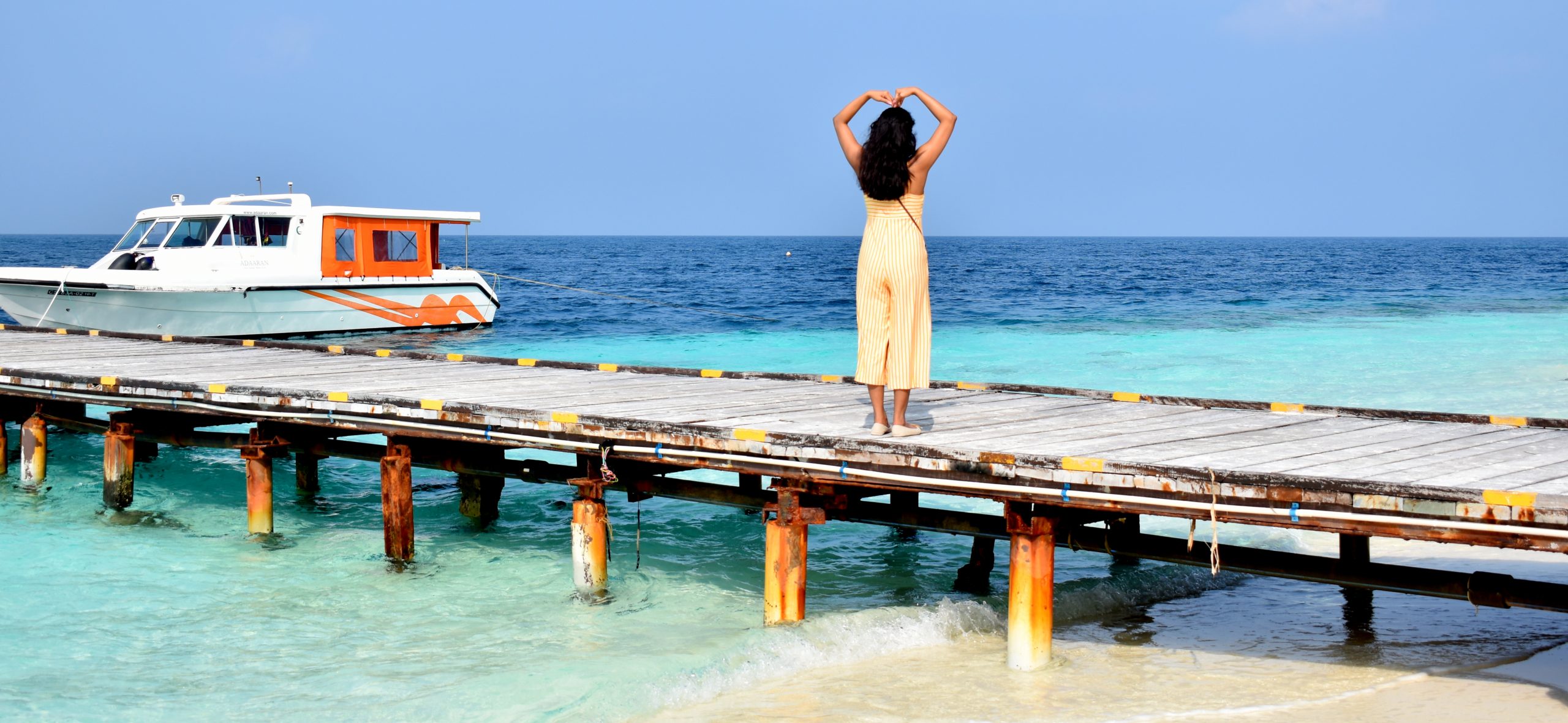 A girl at a beach in Maldives