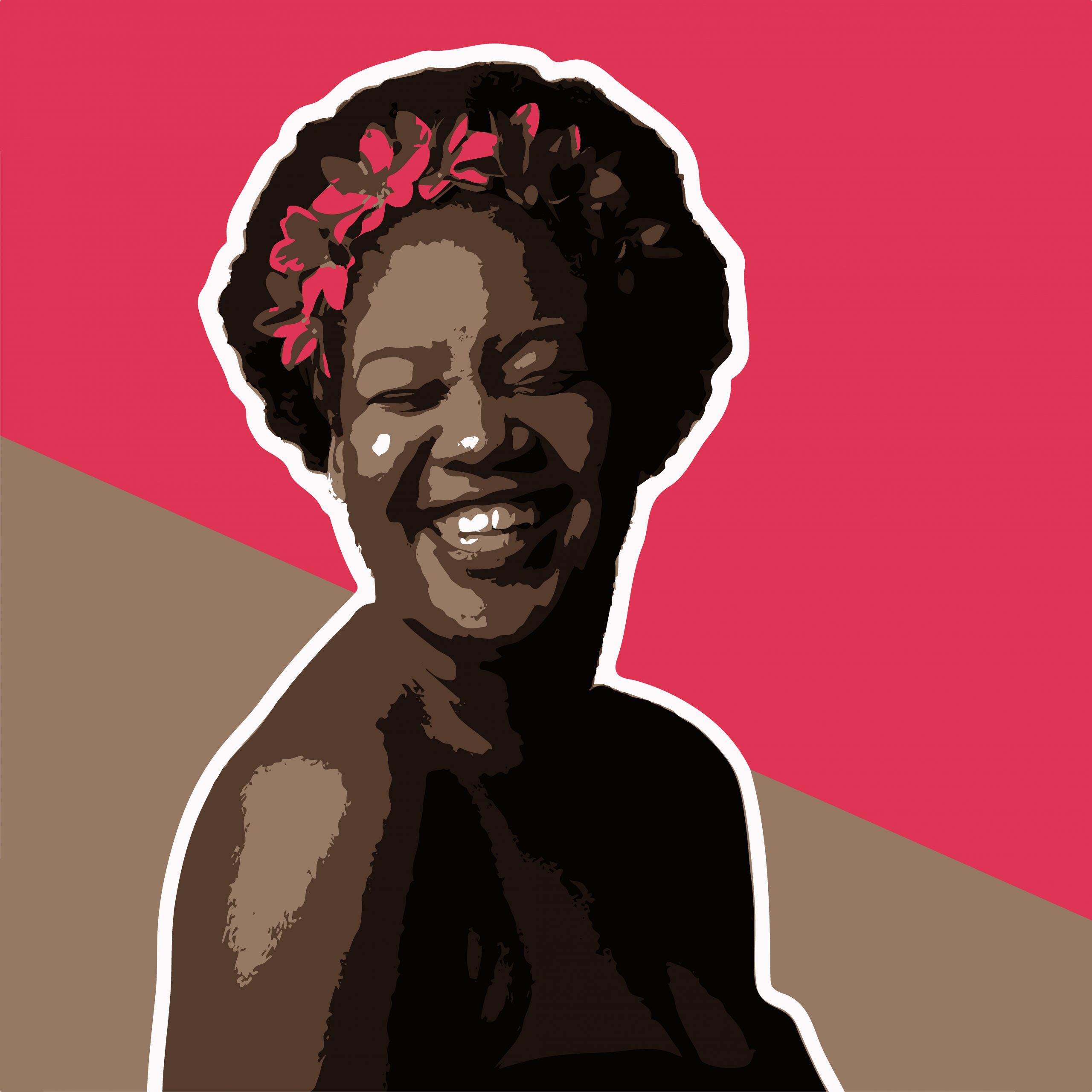 Portrait illustration of a happy woman