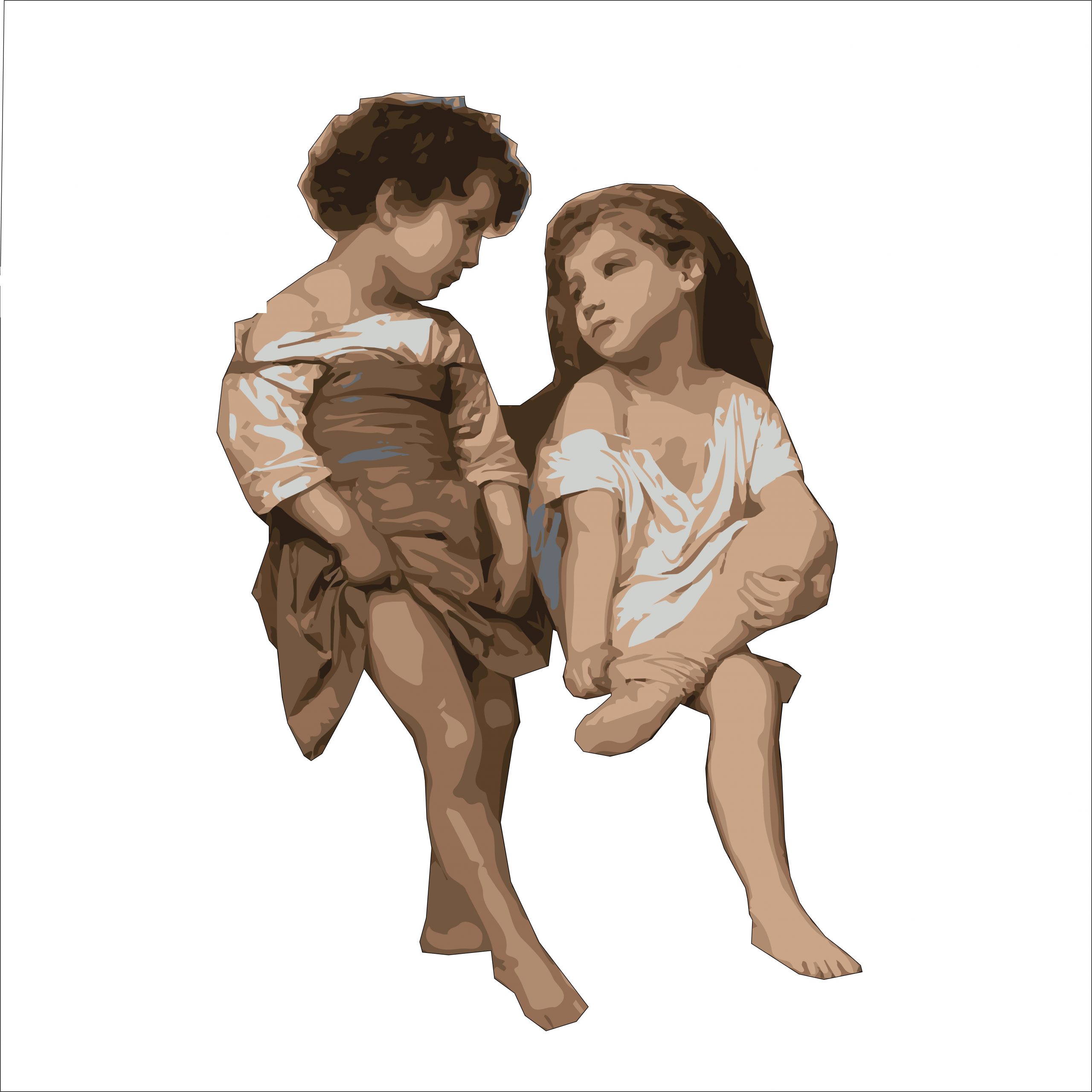 Painting of two kids