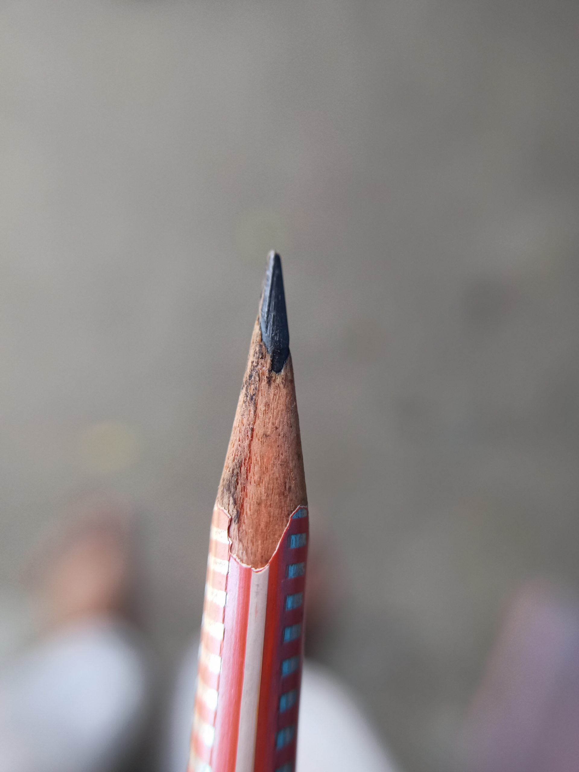 Pointed tip of a pencil