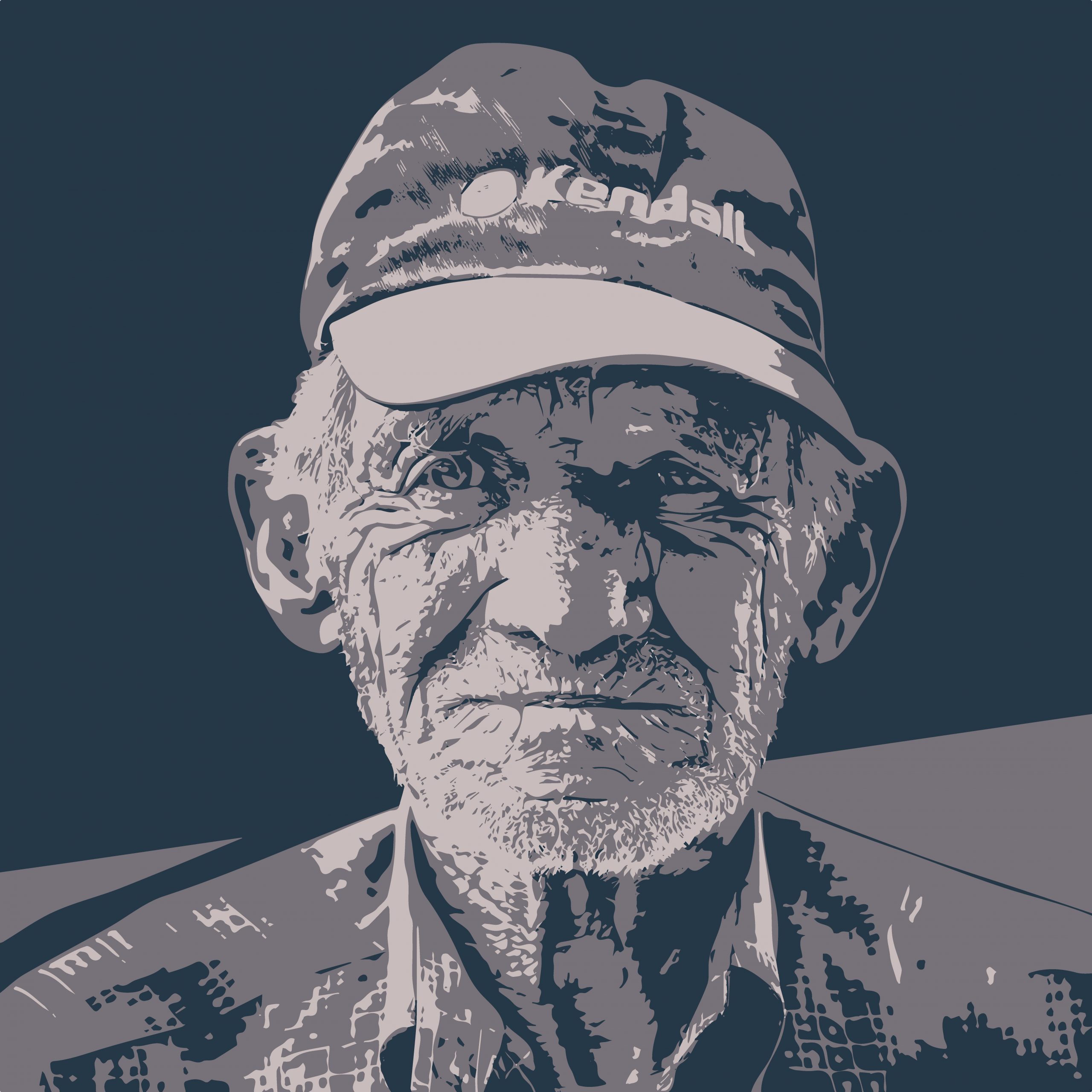 Portrait illustration of an old man