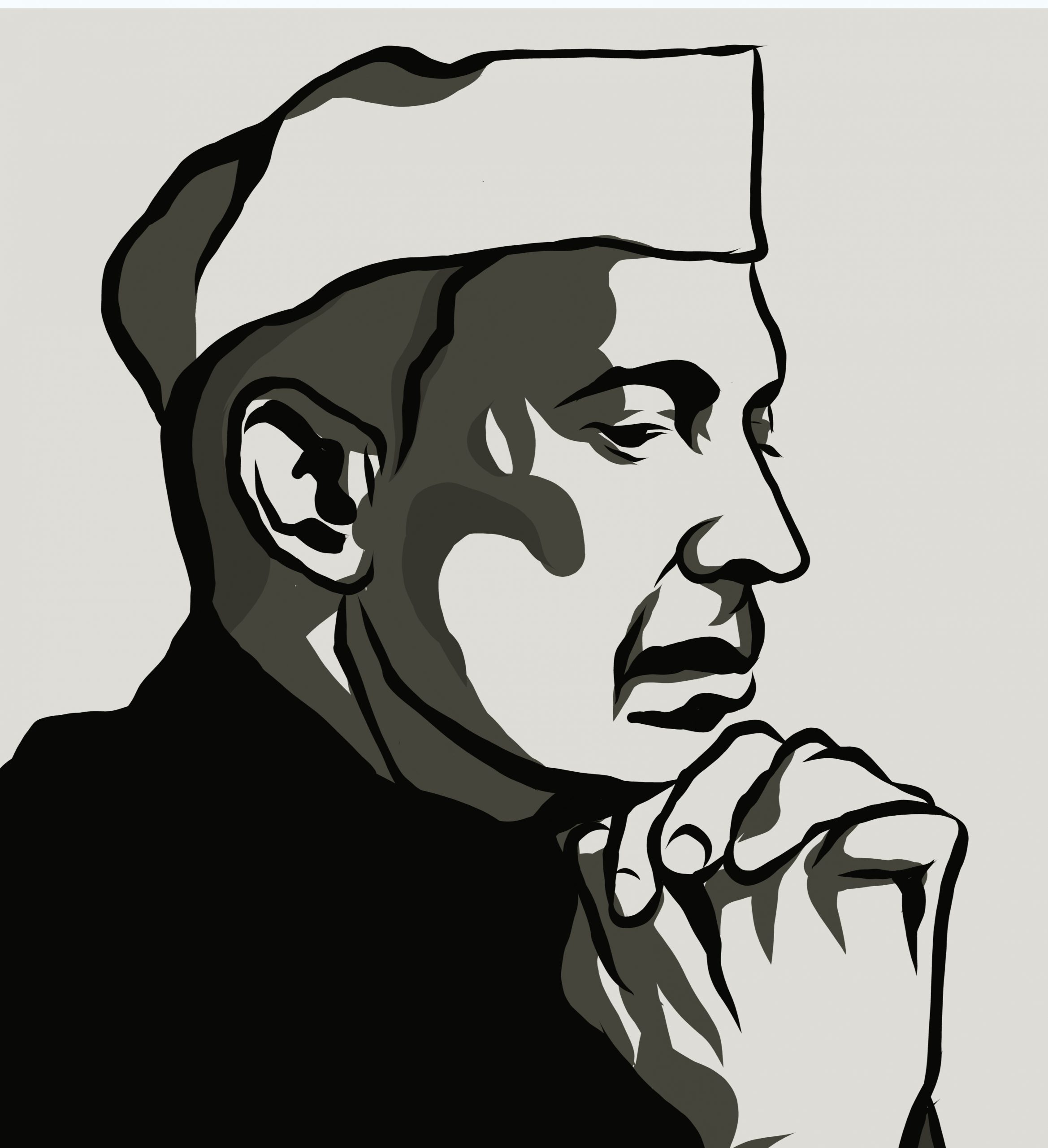 Pencil Sketch Of Pandit Jawaharlal Nehru - Desi Painters