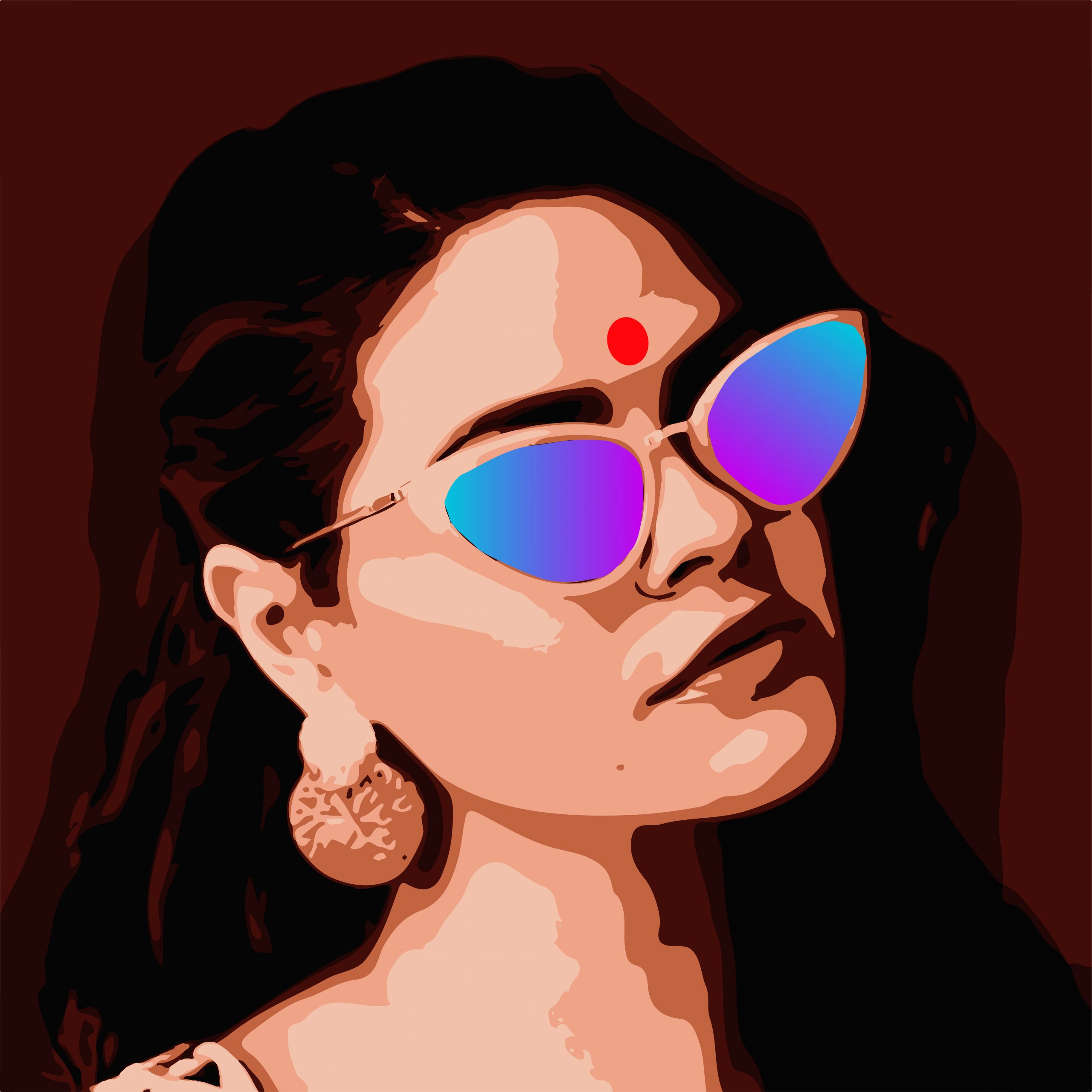 A girl and sunglasses illustration
