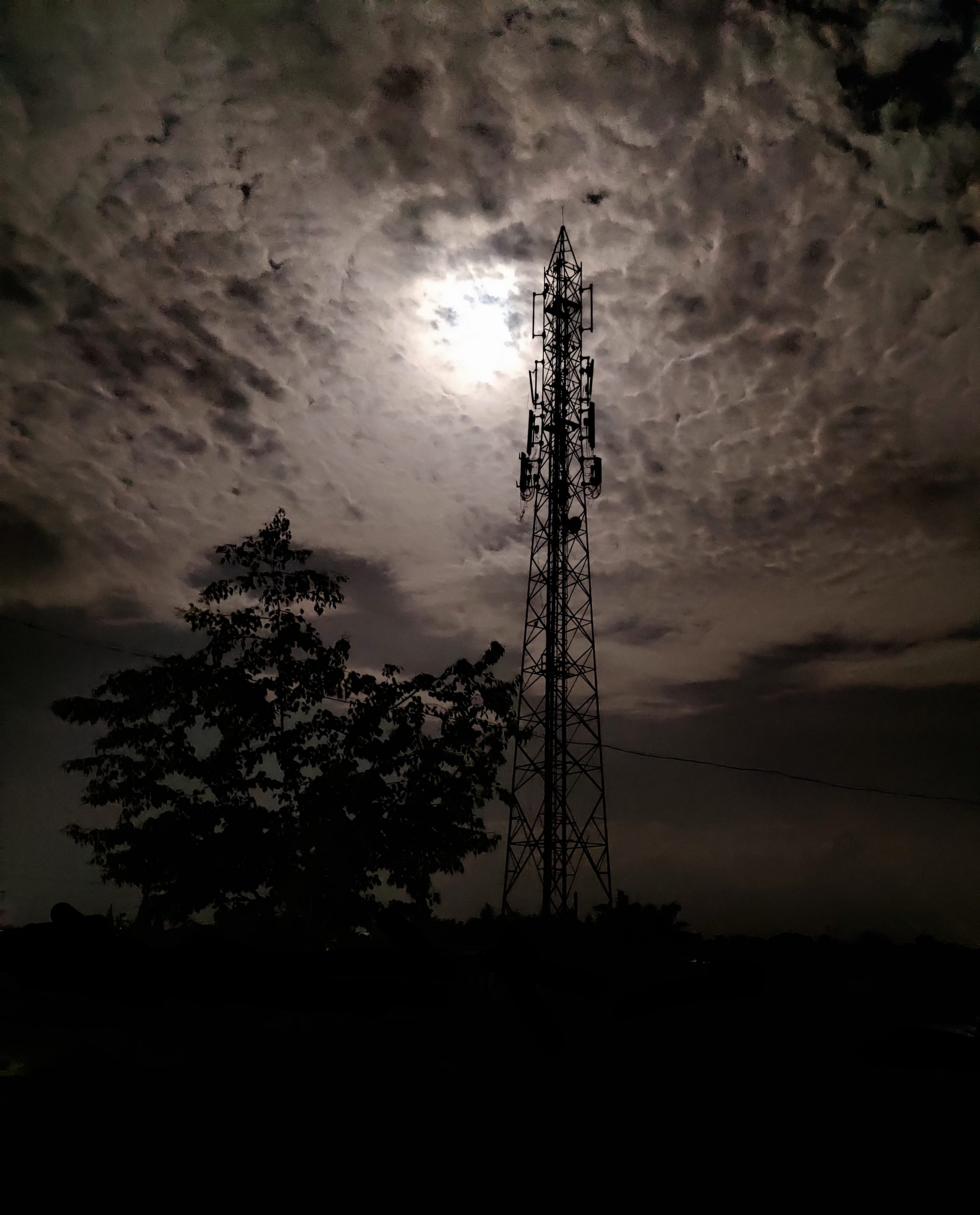Clouds over a telcom tower