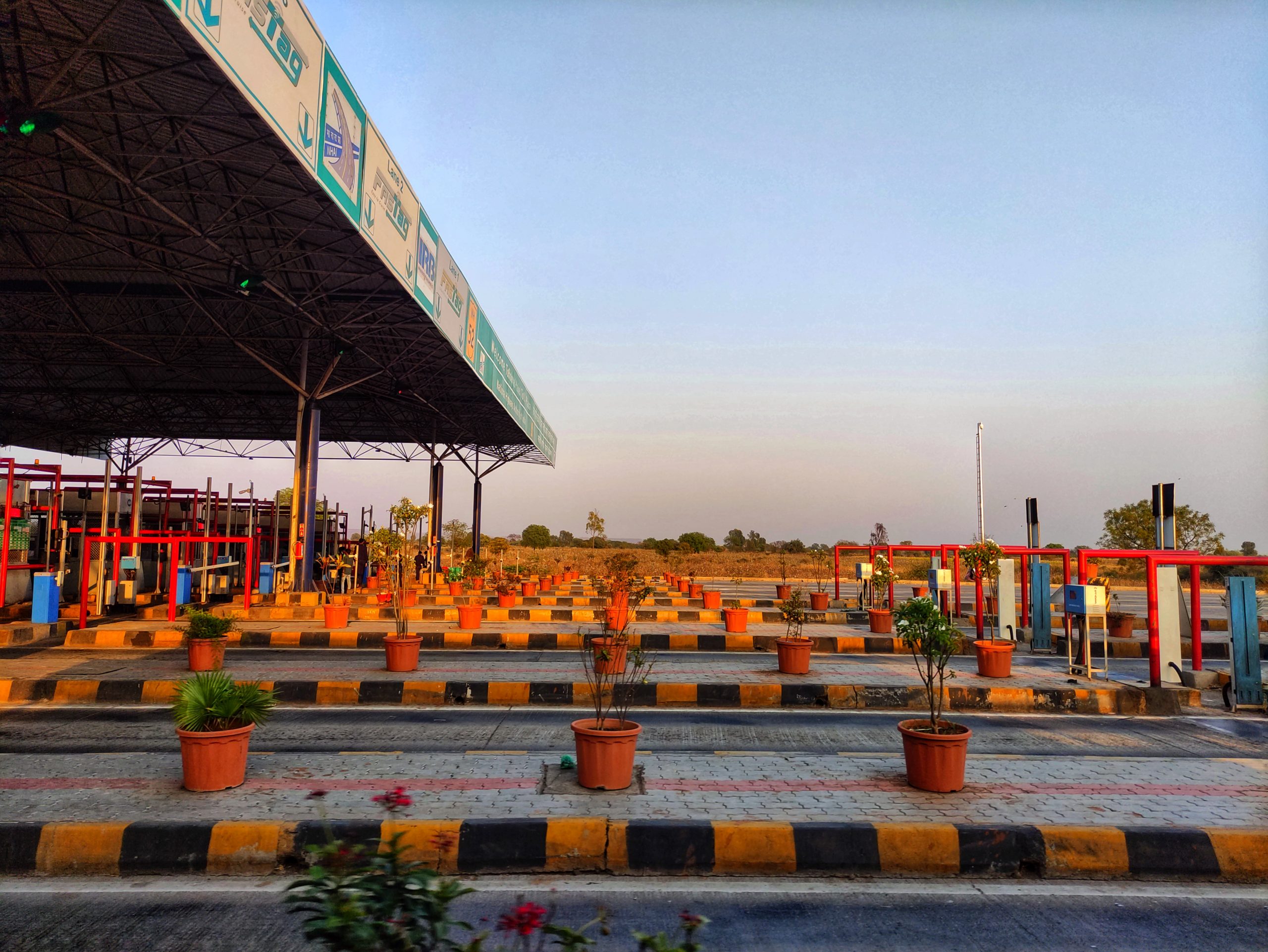 Empty toll plaza