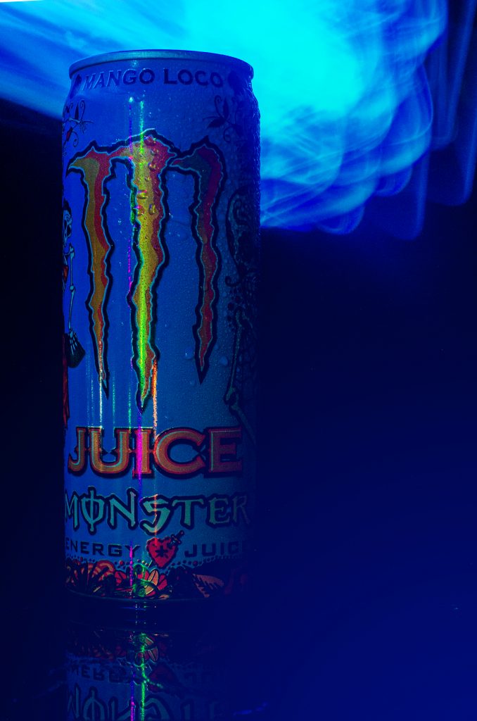 Monster energy drink can in blue light - PixaHive