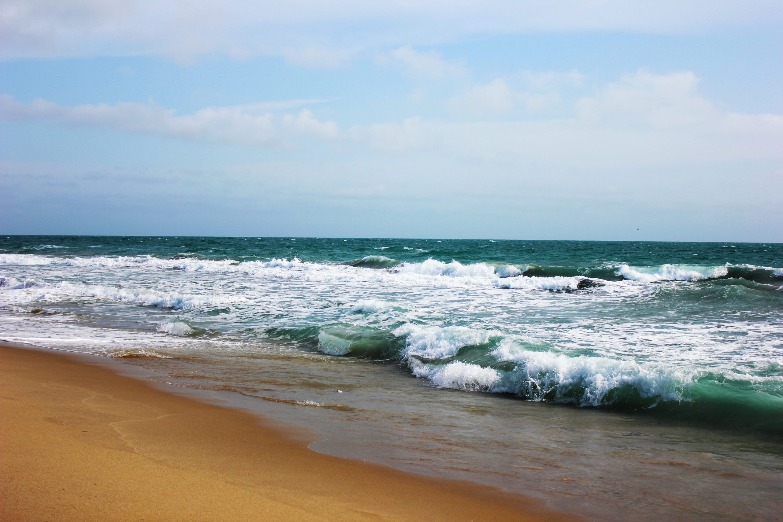Sea waves reaching the beach